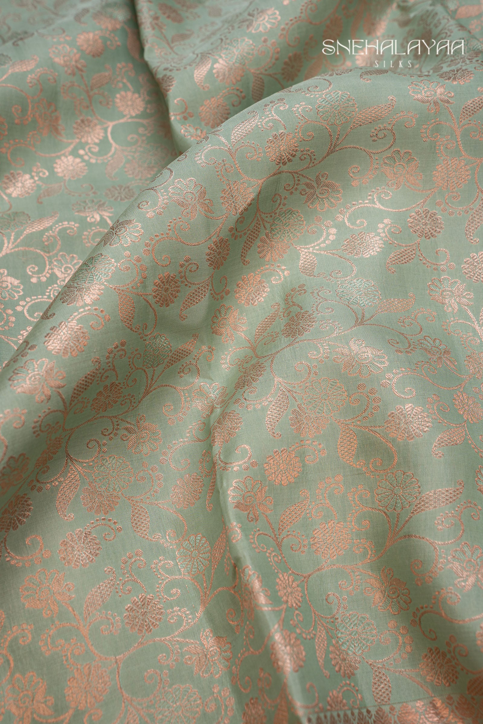 Pistachio Green Kancheevaram Silk Saree