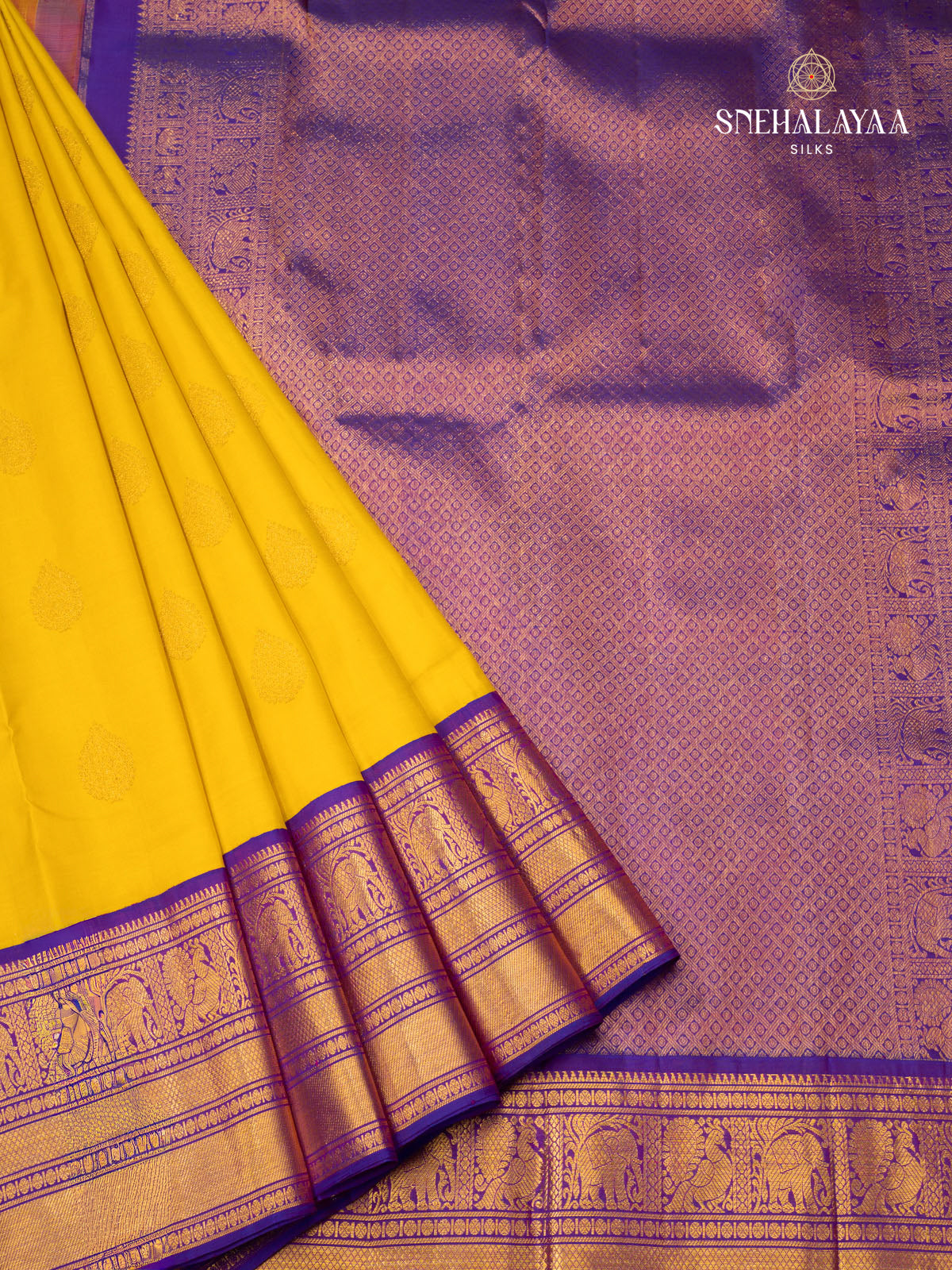 Mango Yellow Kanjivaram Silk Saree
