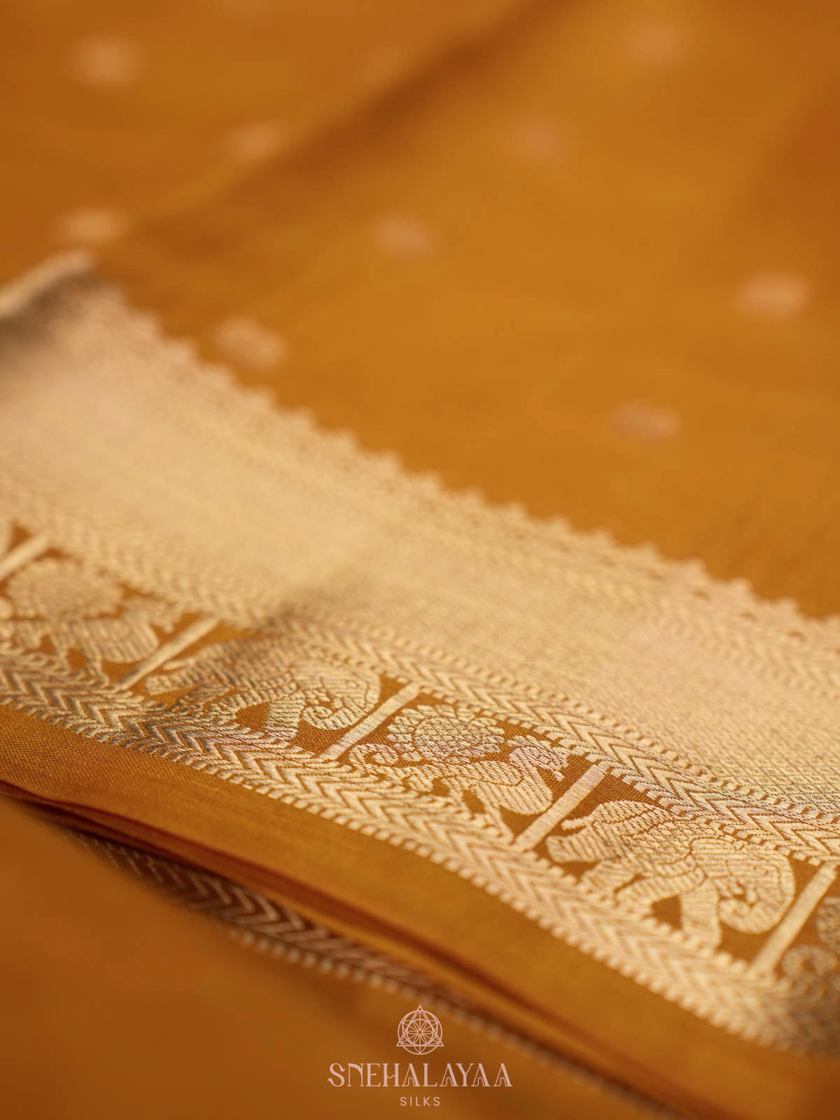 Golden Yellow Kanjivaram silk saree