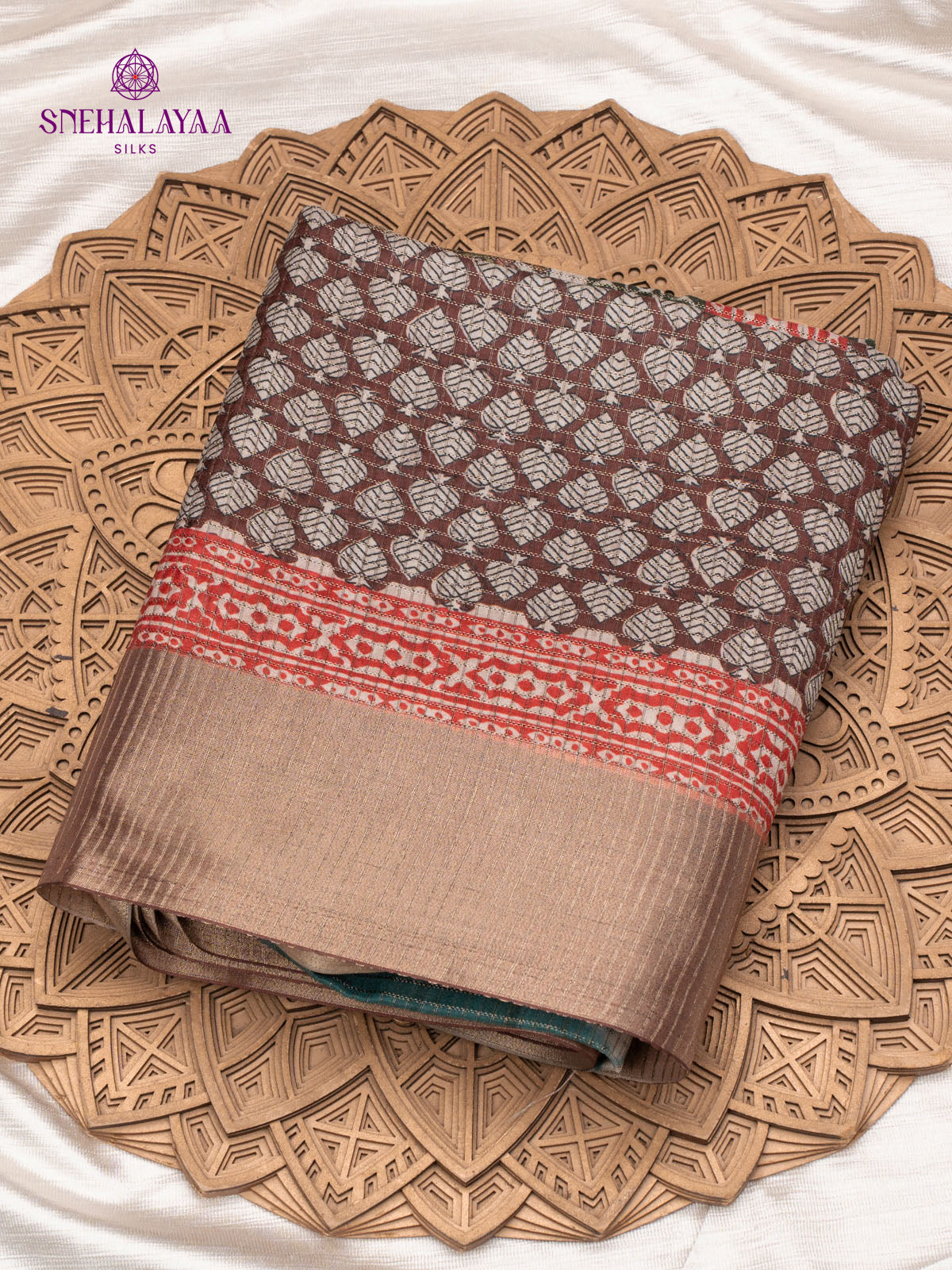 Pale Blue Tussar Saree