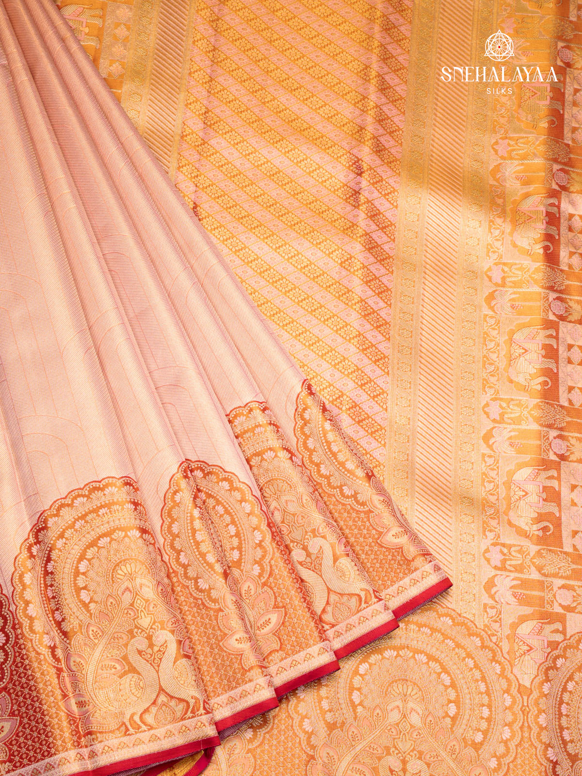 Sandal Kanjivaram Silk Saree
