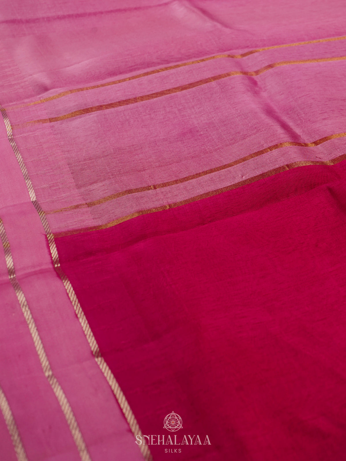 Rani Pink Banaras Kora Silk Saree