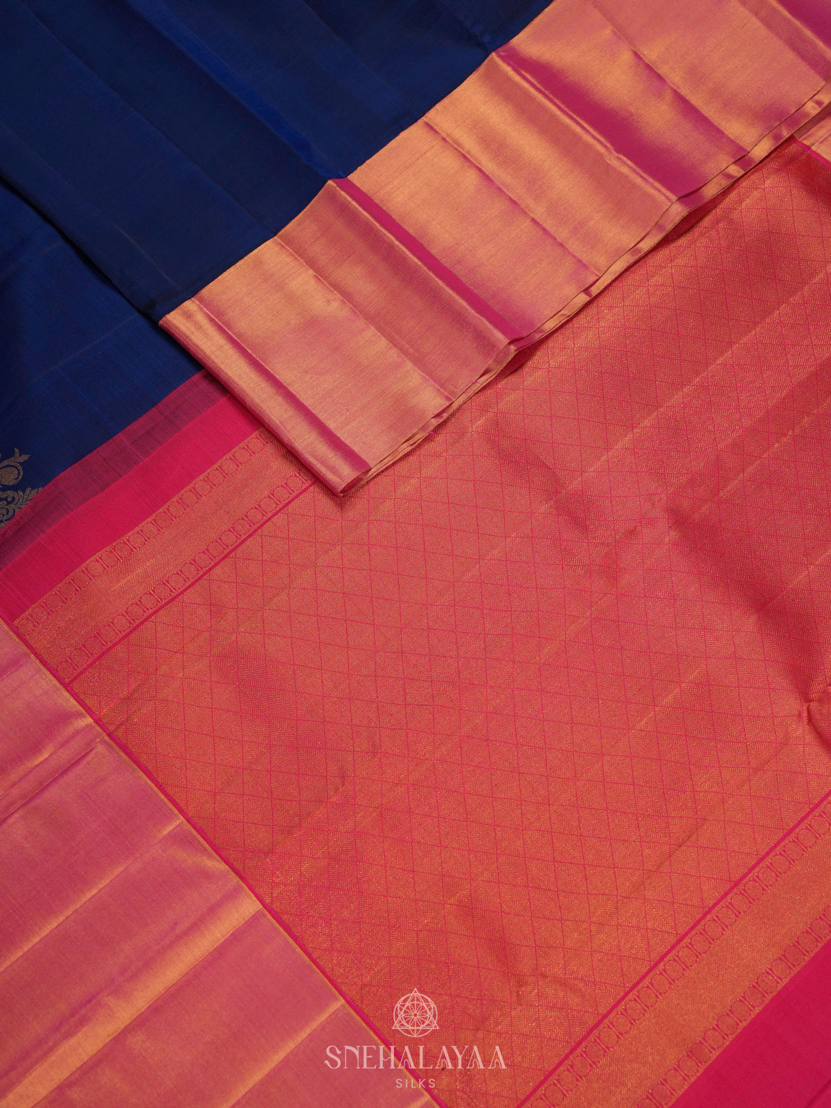 Navy Blue Kanjivaram Silk Saree