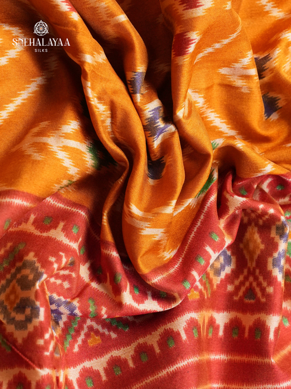 Mustard Yellow Ikat Saree