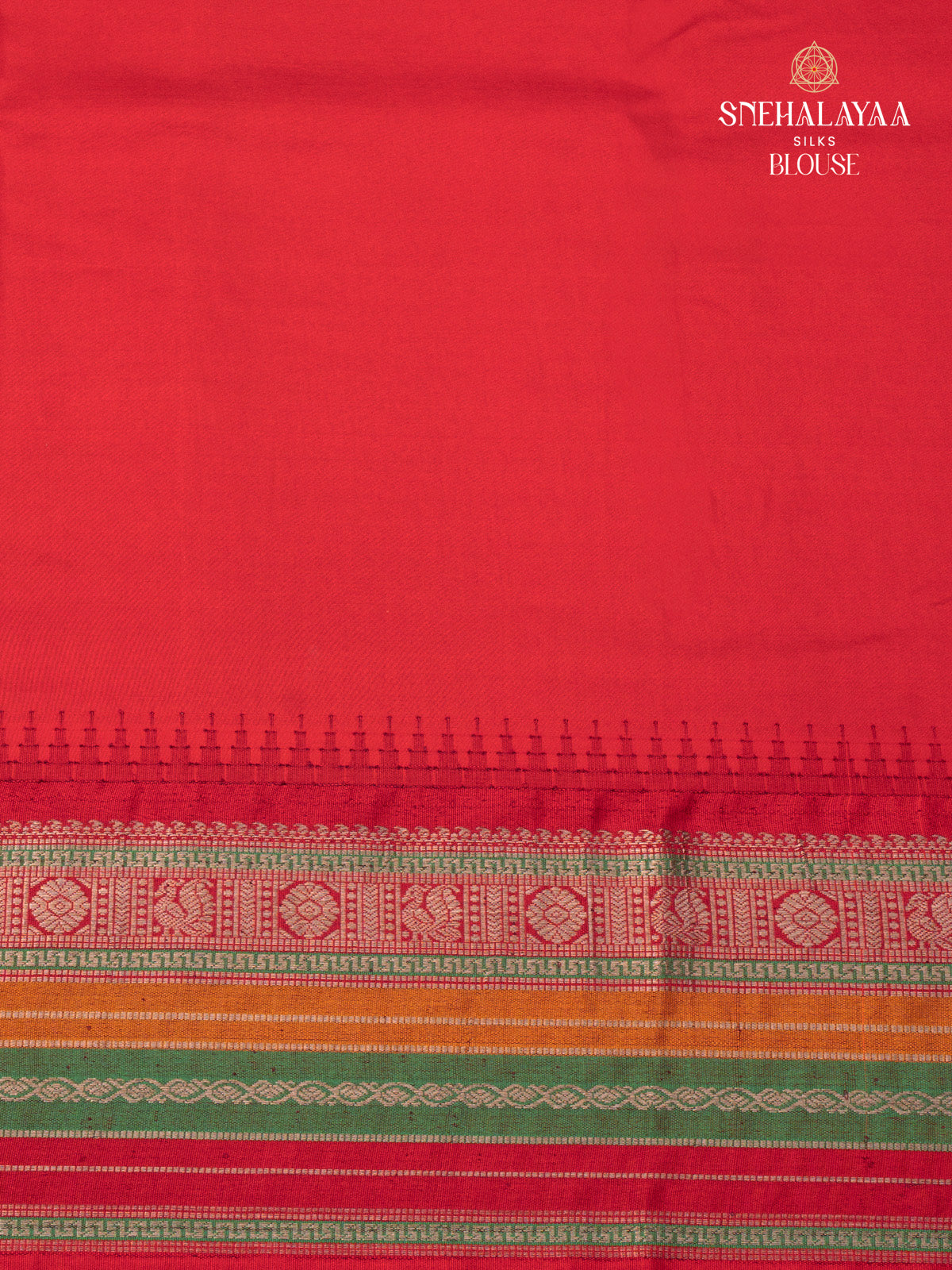 Orange Printed Kanjivaram Silk Saree
