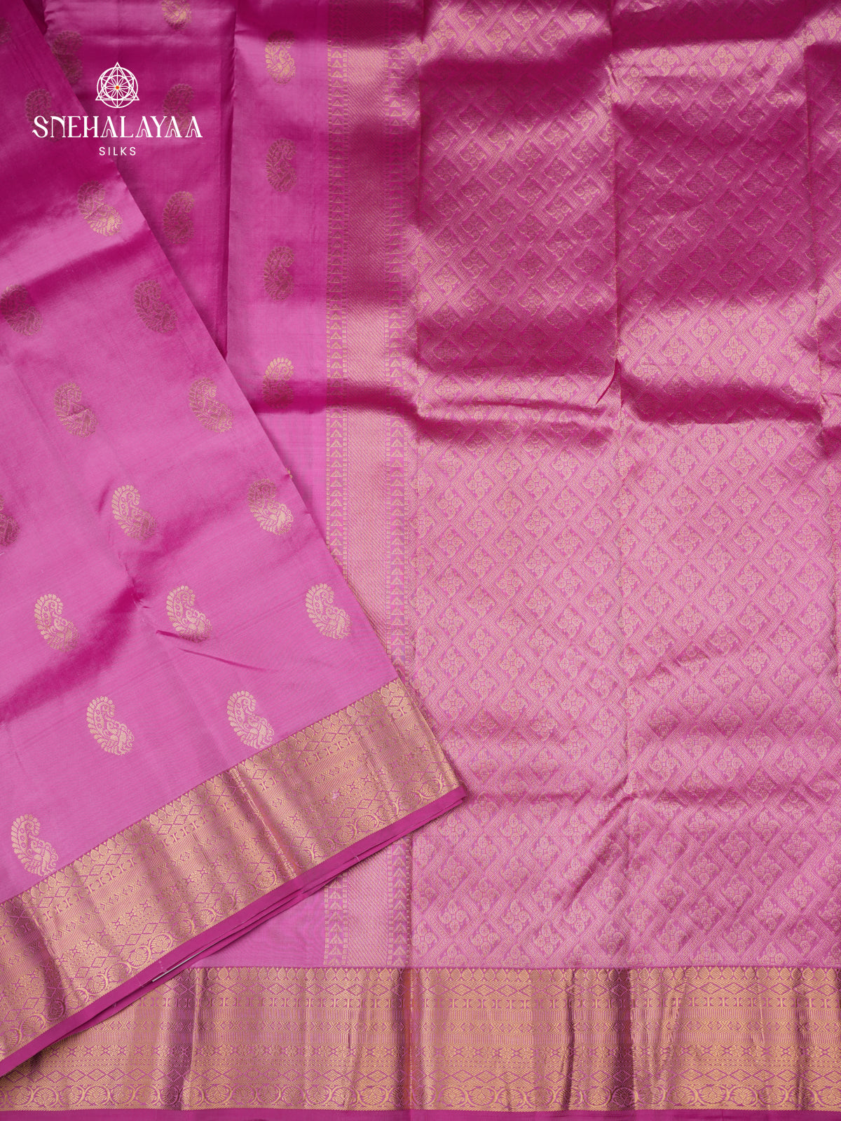 Lotus Pink Kanjivaram Silk Saree