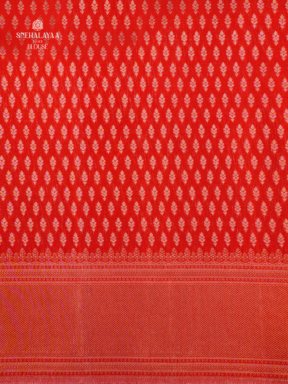 Vermilion Red Kanjivaram silk saree