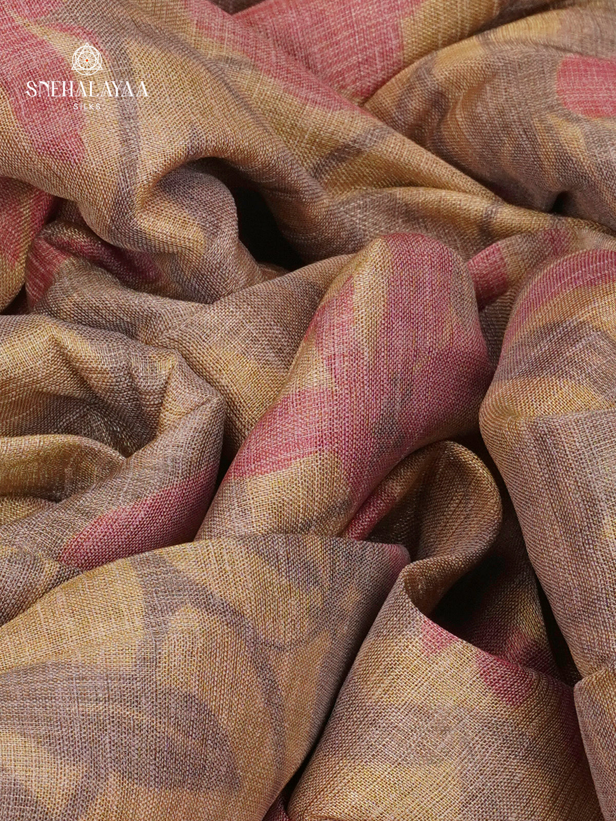 Pale Orange Linen Tissue Saree