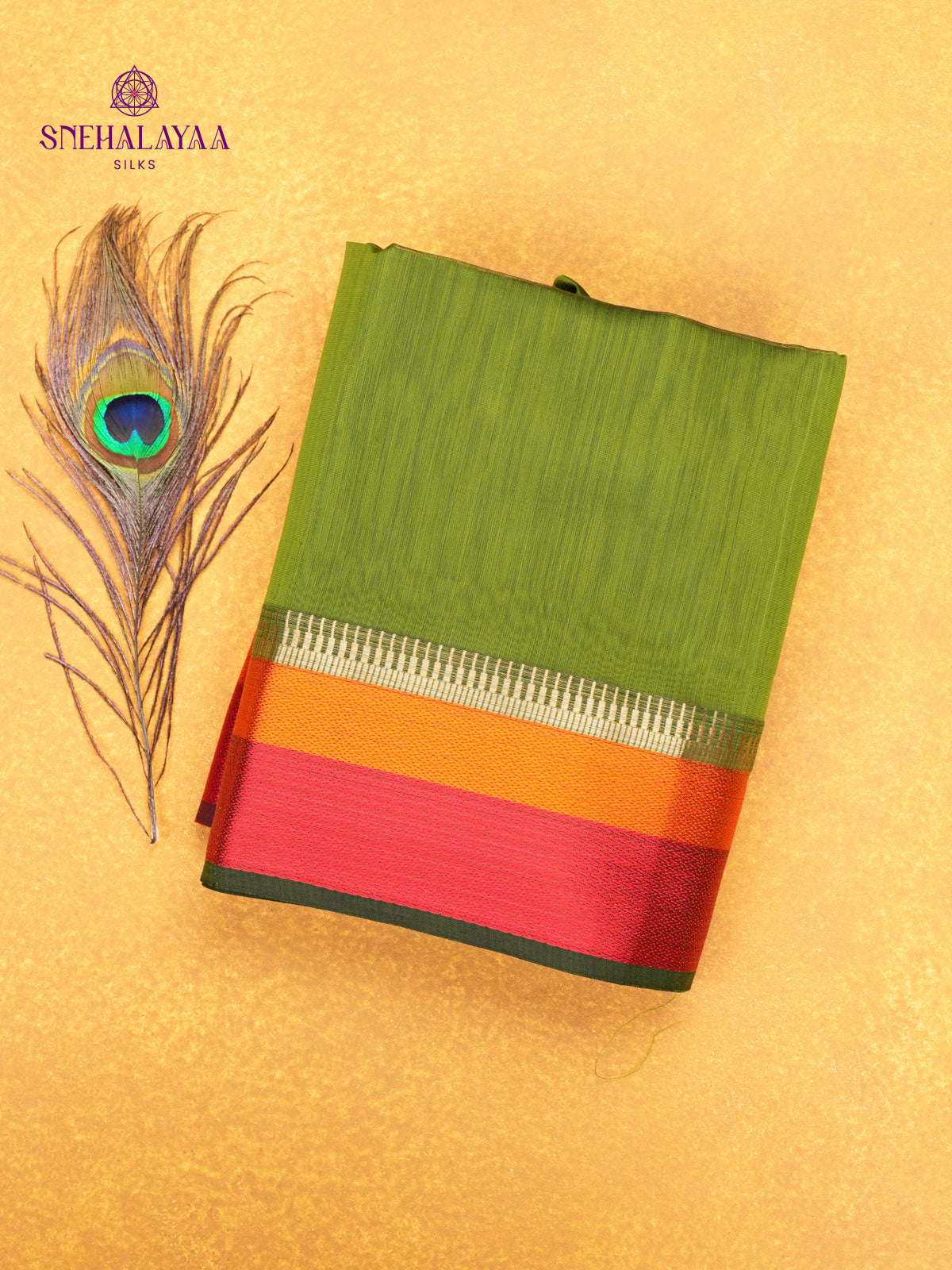 Green Maheshwari Silk Cotton Saree