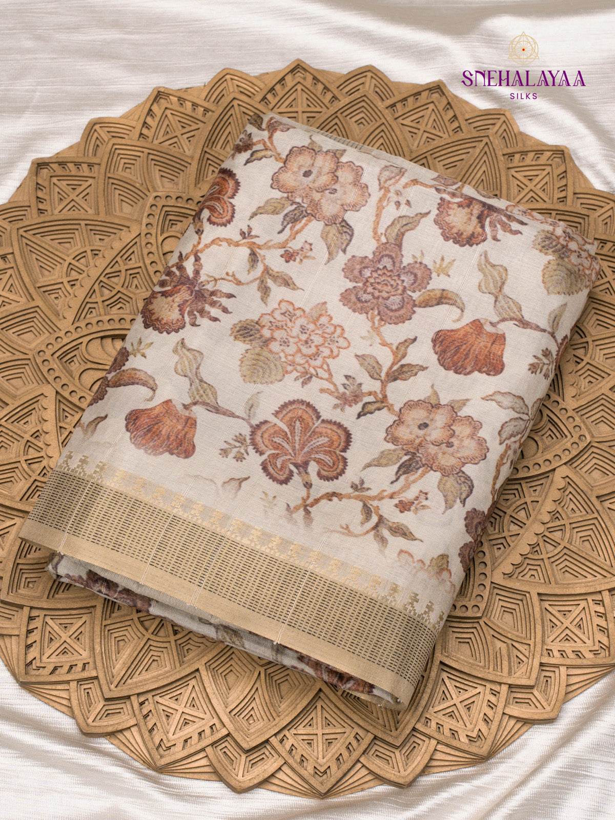 Off White Tussar Saree