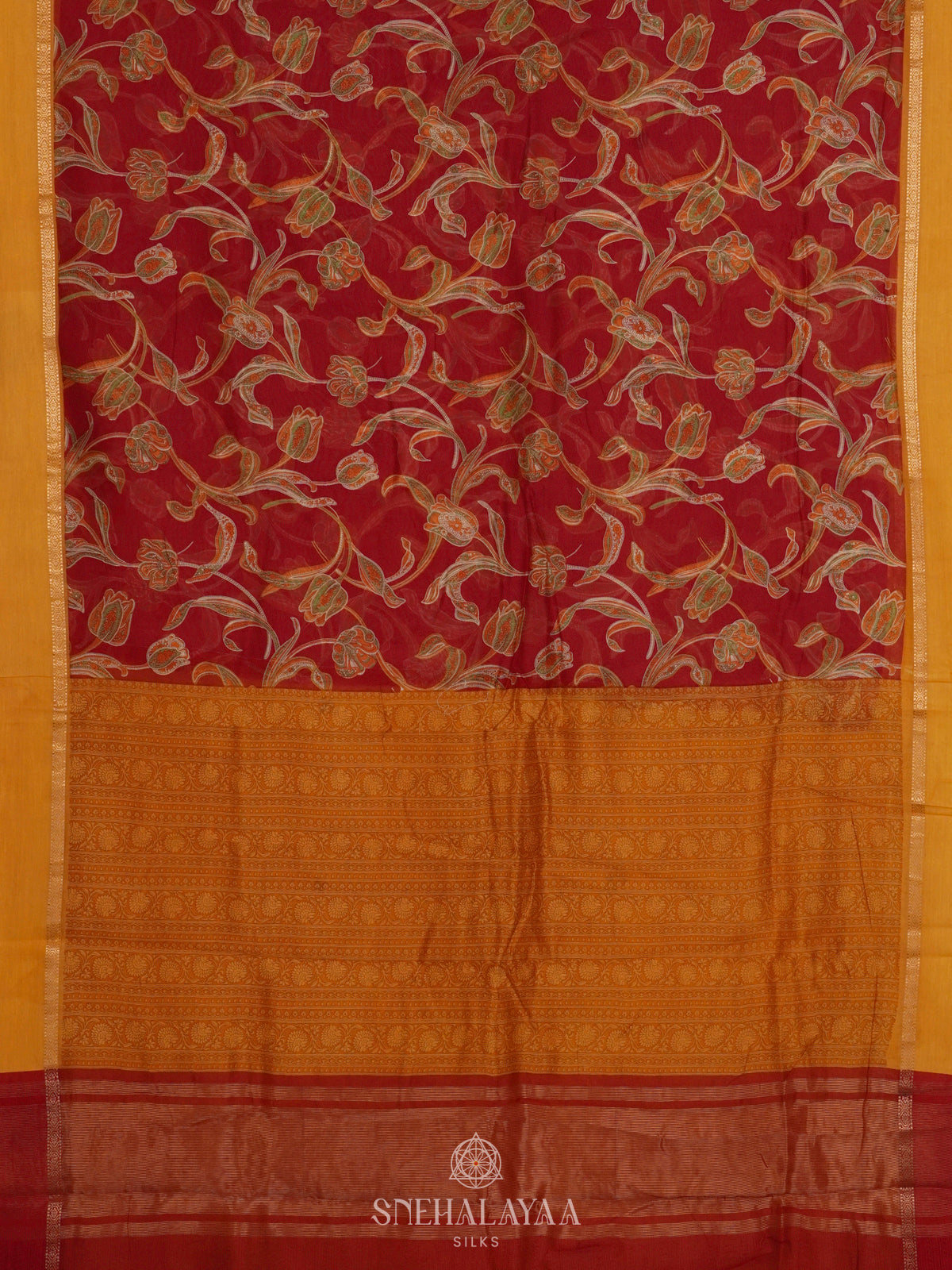 Red Chanderi Saree