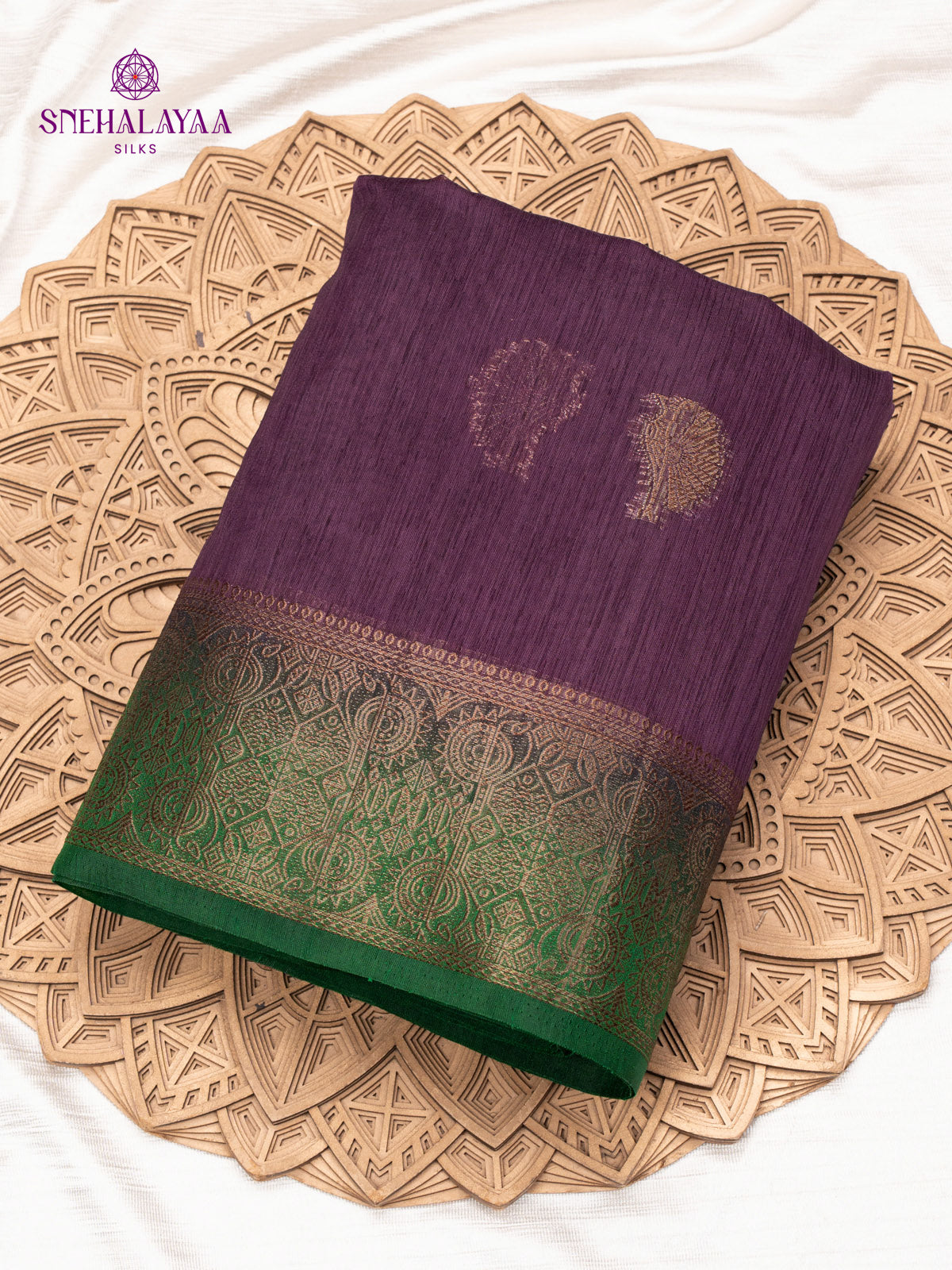 Purple Banaras Jute Saree