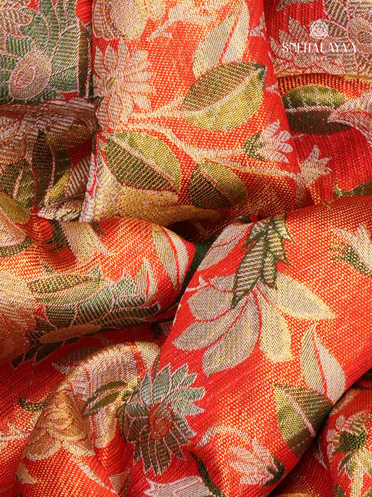 Red Kanjviaram Tissue Silk Saree