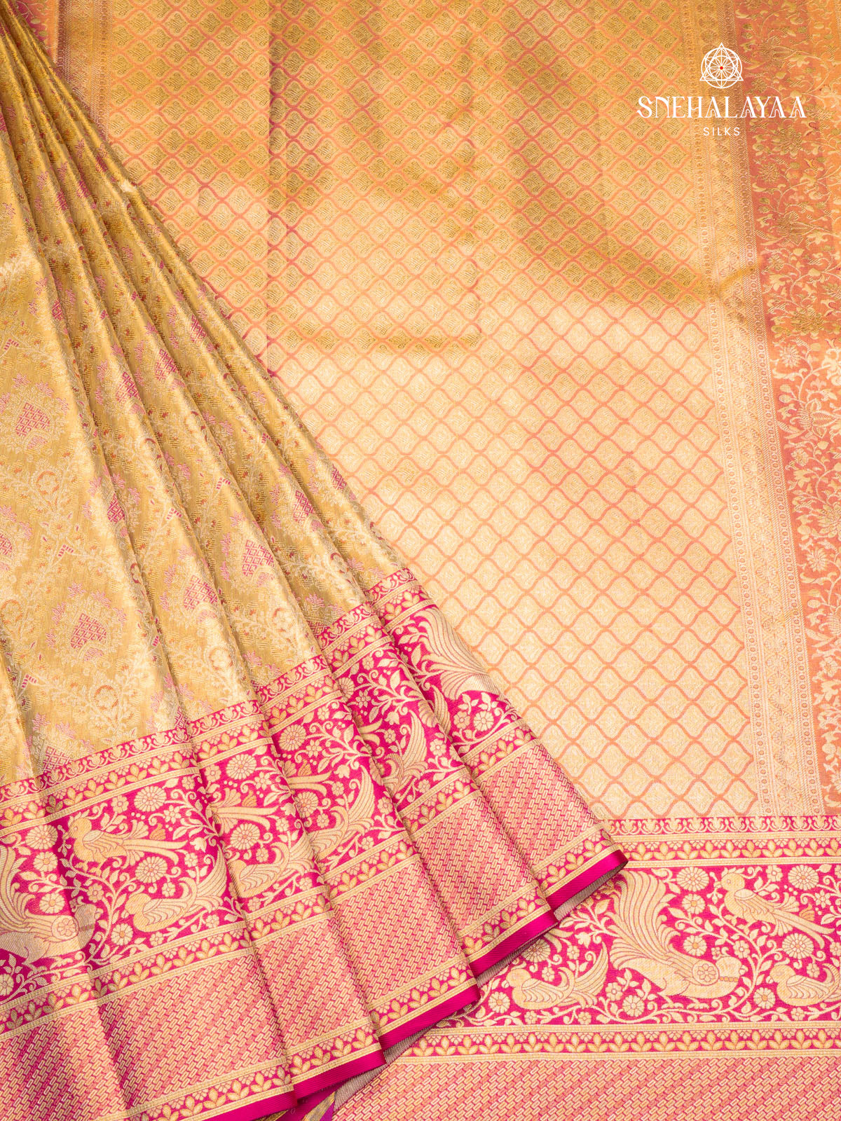 Gold Kanjivaram Silk Saree