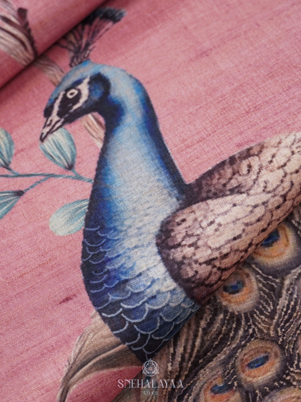 Pale Pink Tussar Saree