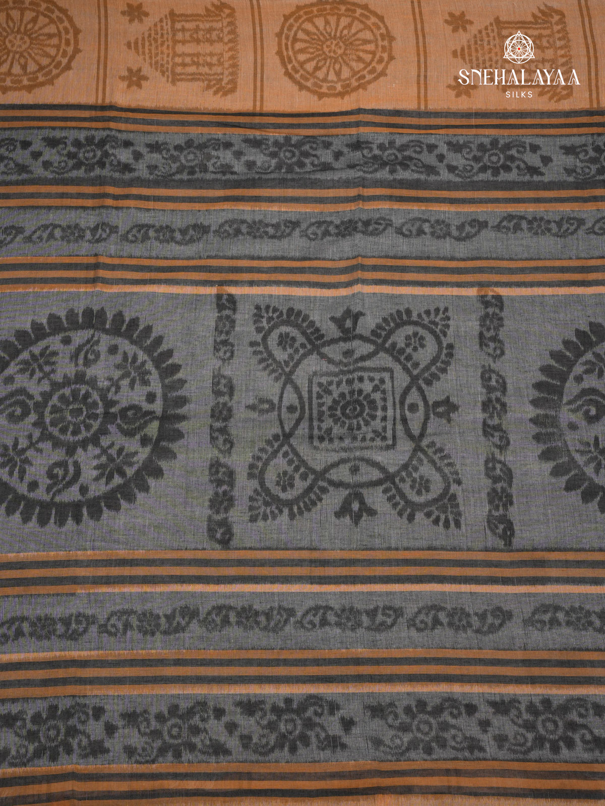 Peach Khadi Cotton Saree