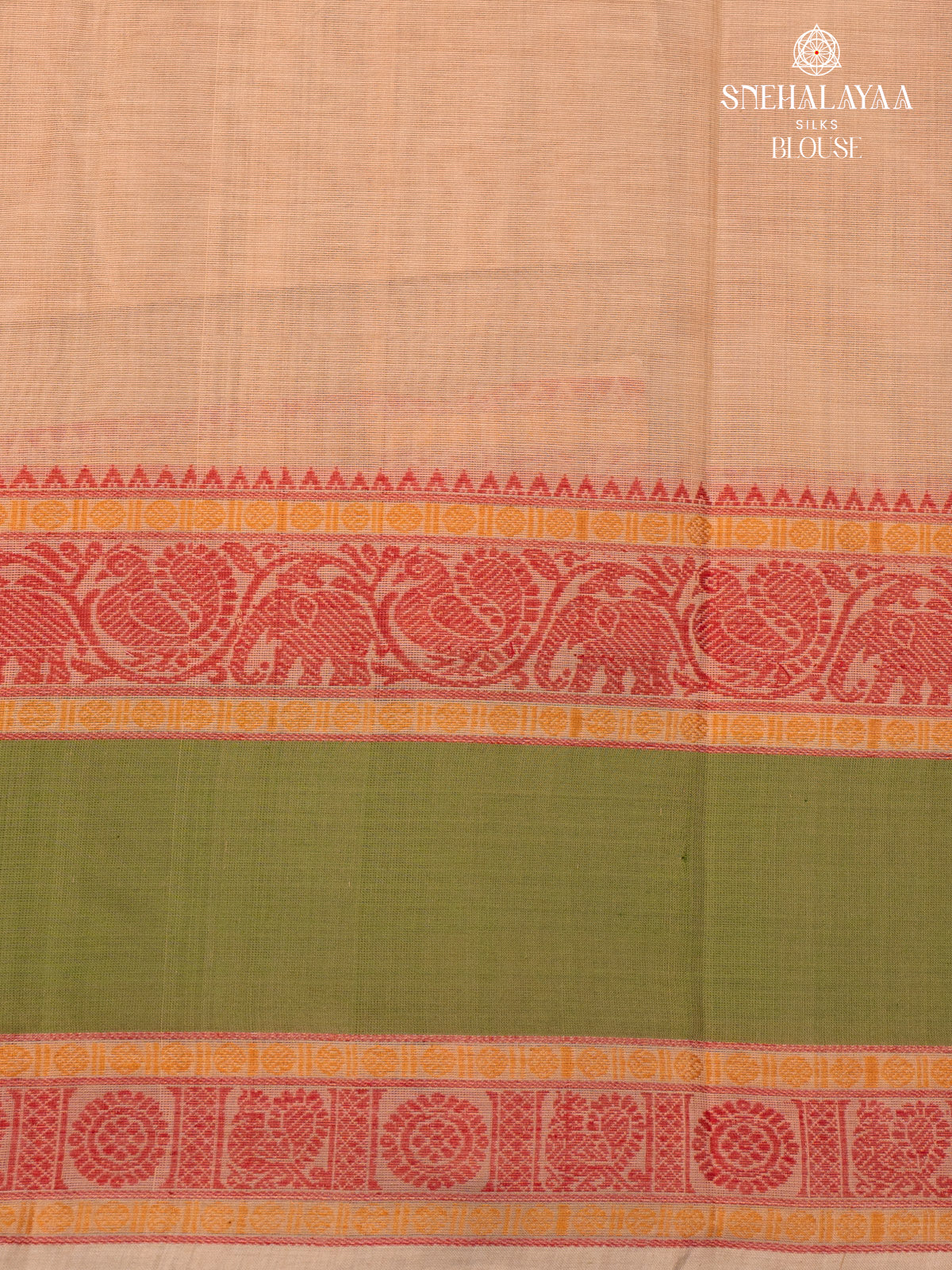 Sandal Pure Kanchi Cotton Saree