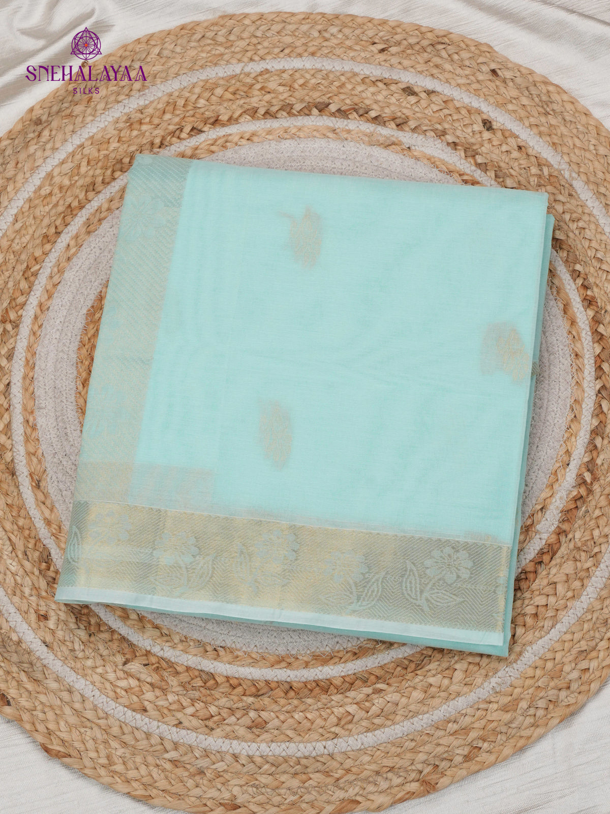 Sky Blue Venkatagiri Cotton Saree