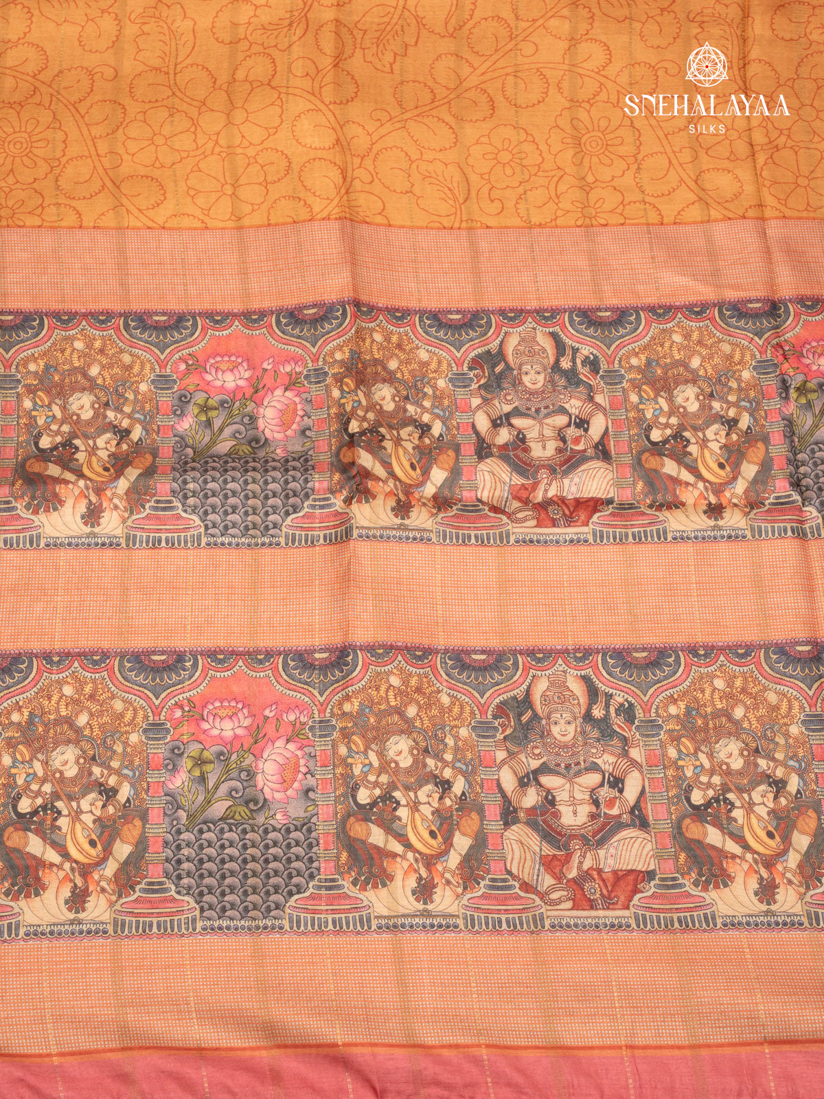 Orange Tussar Saree