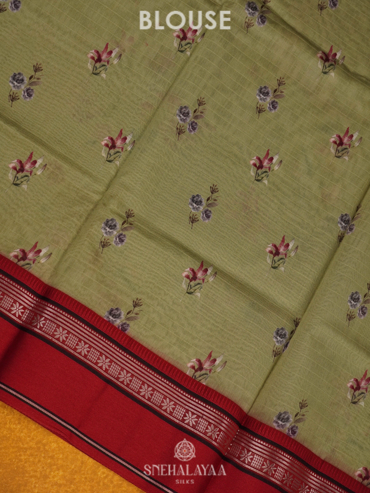 Olive Green Chanderi Saree
