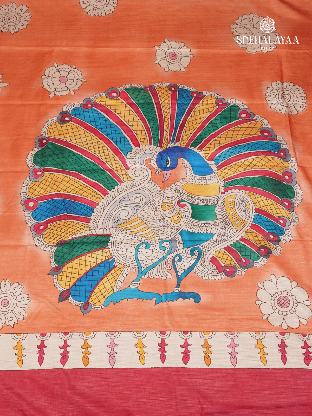Orange Tussar Saree