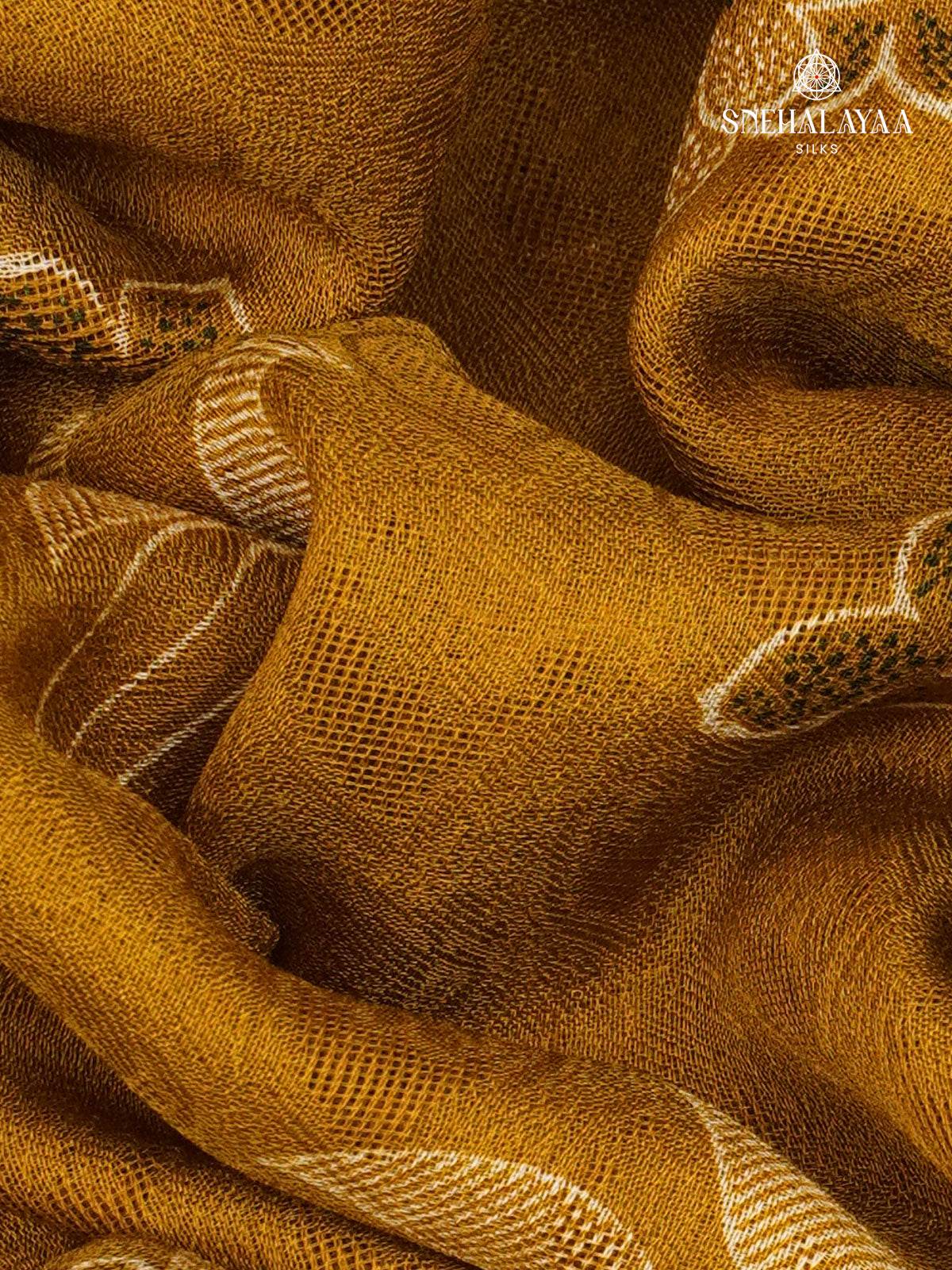 Yellow Printed Matka Saree