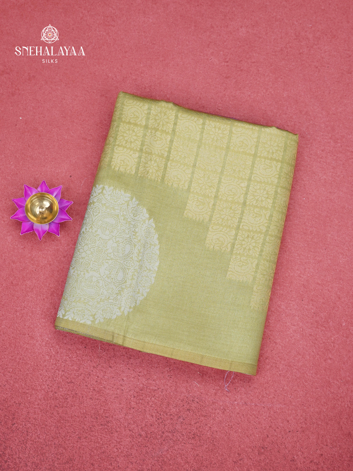 Lime Green Jute Saree