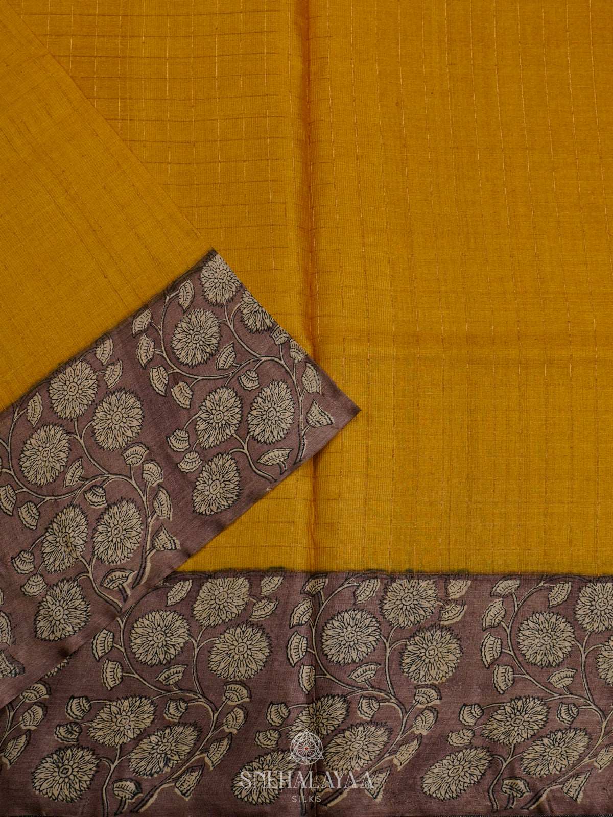 Yellow Tussar Saree