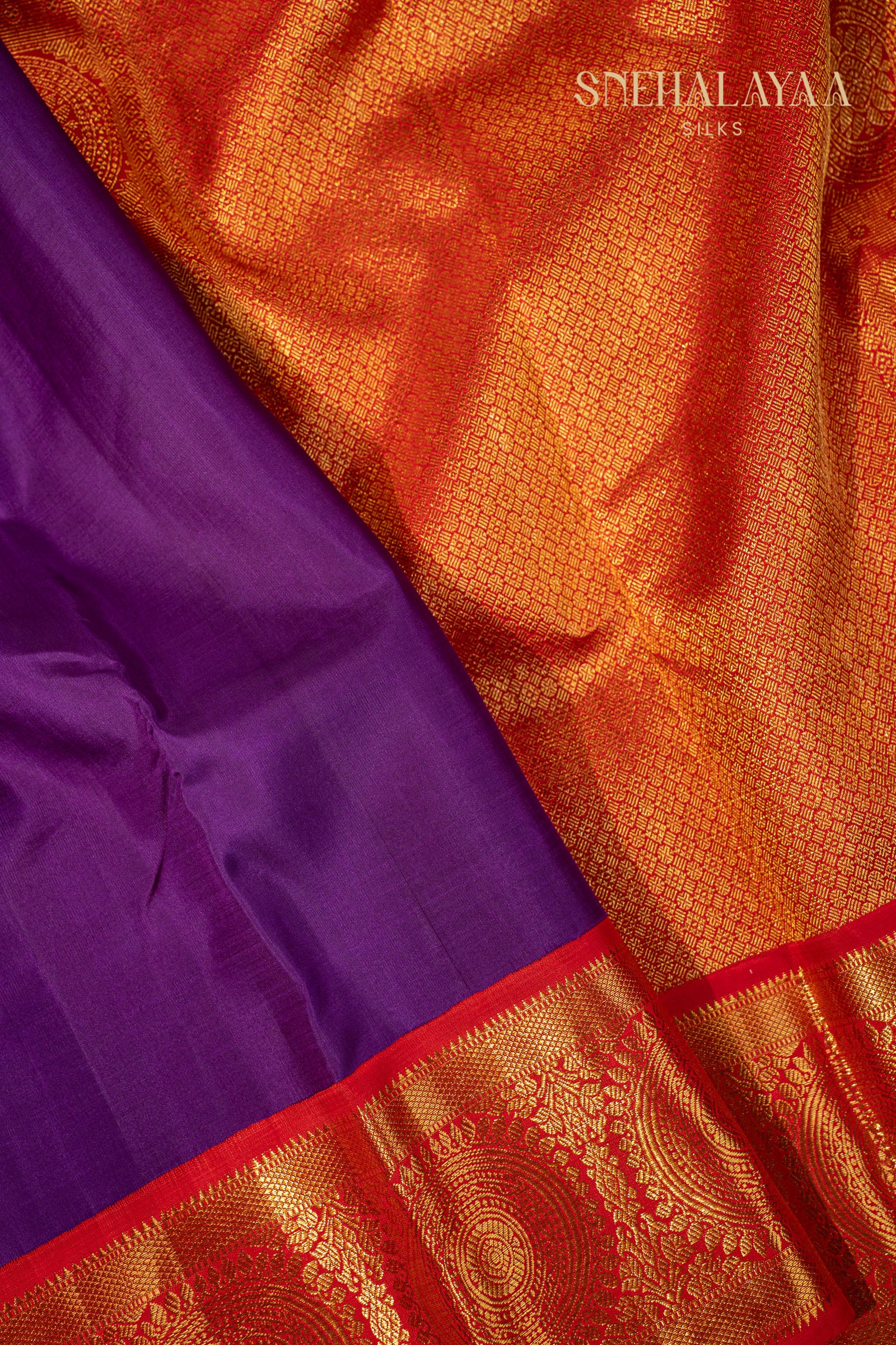 Violet Kancheevaram Silk Saree