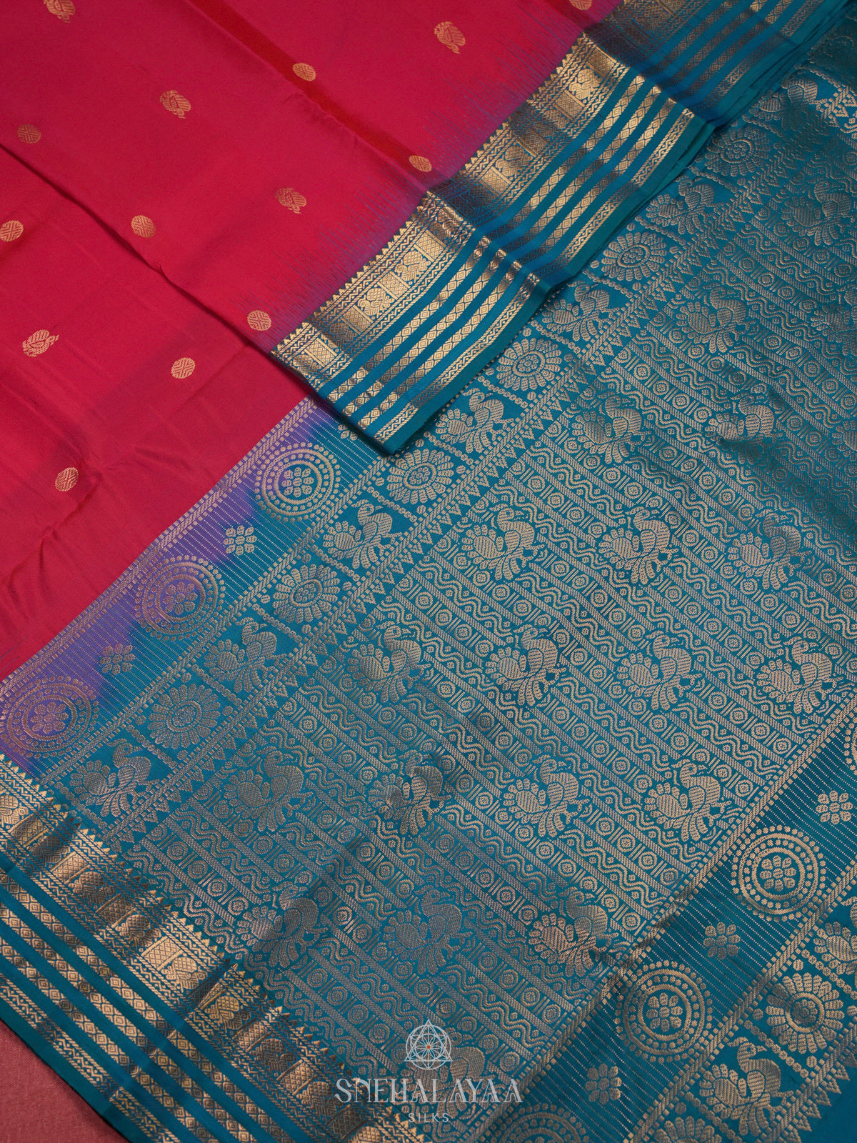 Ruby Red Kanjivaram Silk Saree