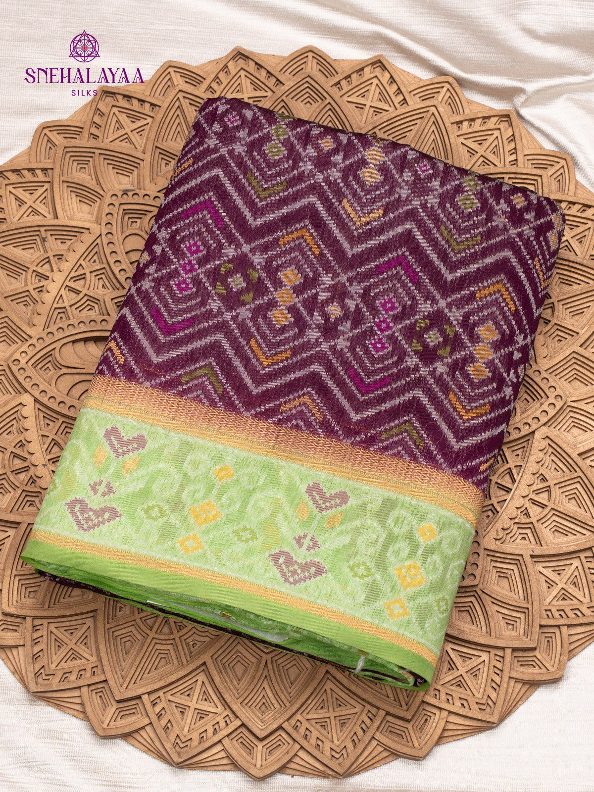 Purple Ikat Silk Saree