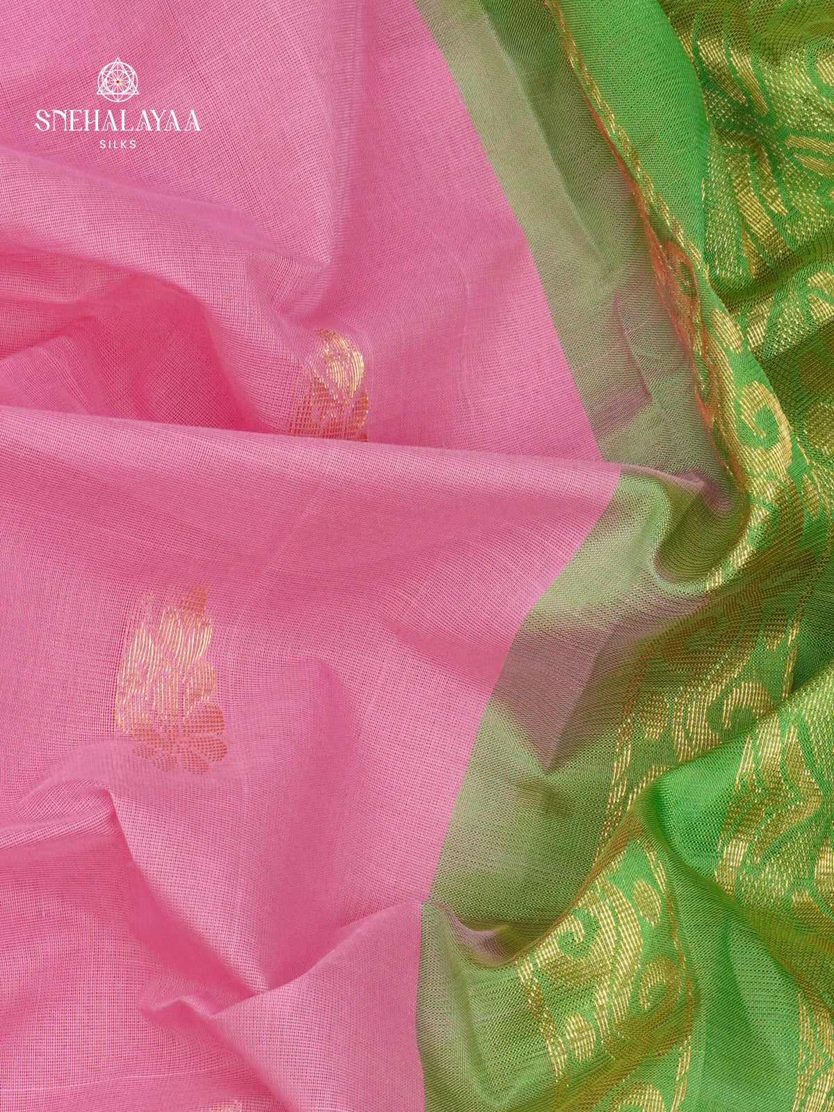 Pink Gadwal Cotton Saree Without Blouse