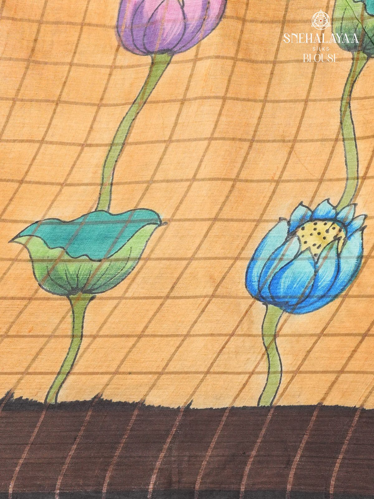 Black Tussar Silk Saree