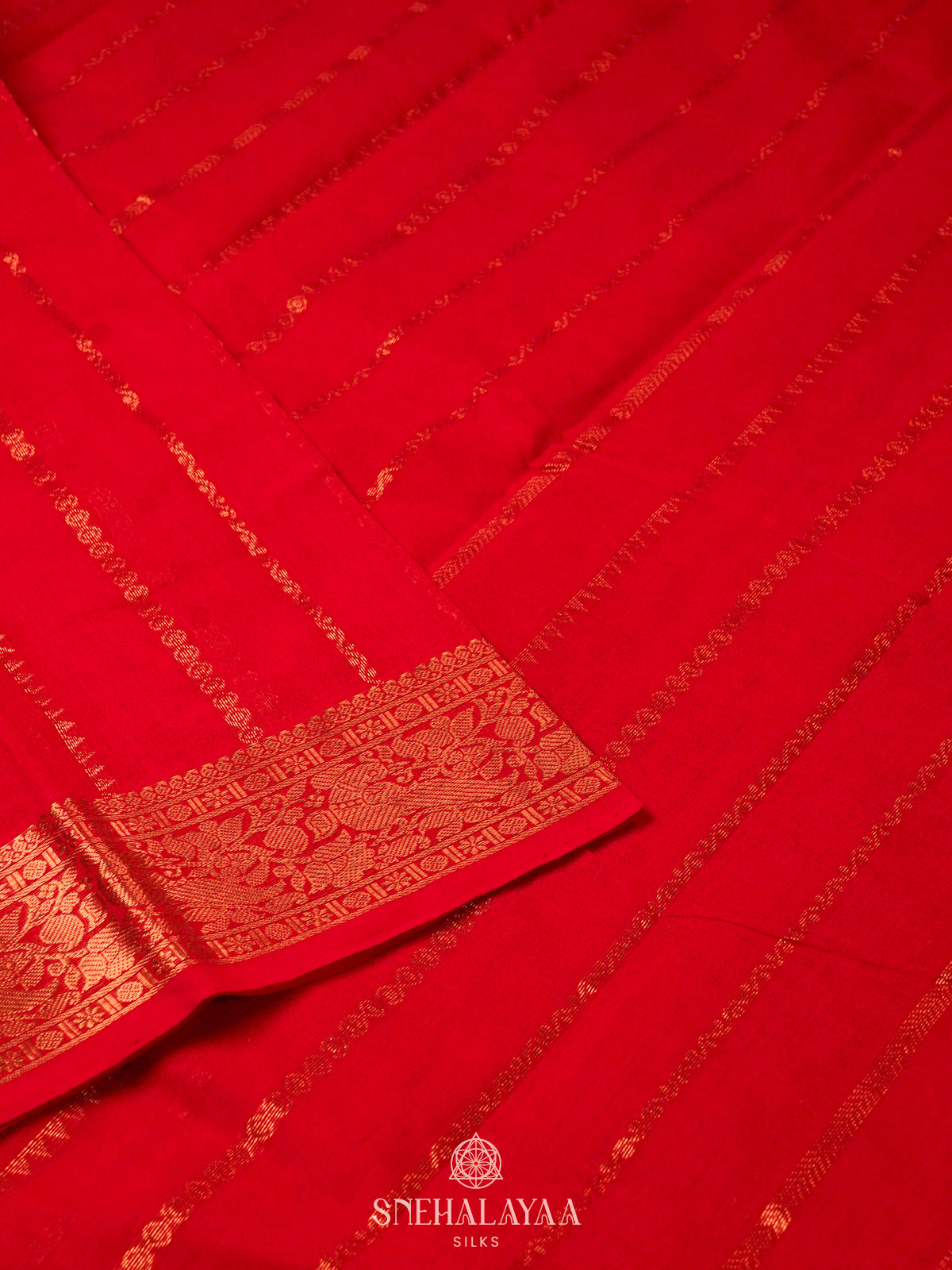 Red Kanchi Cotton Saree