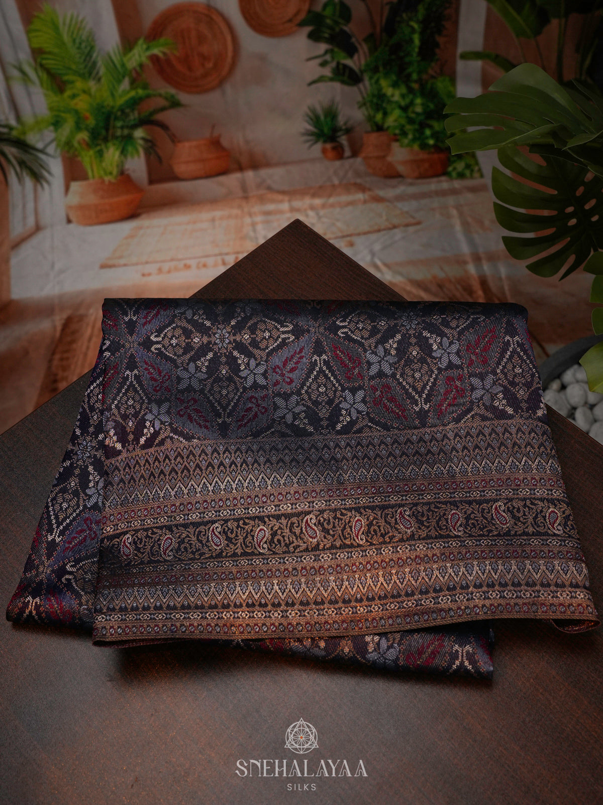 Navy Blue Kanjivaram Silk Saree
