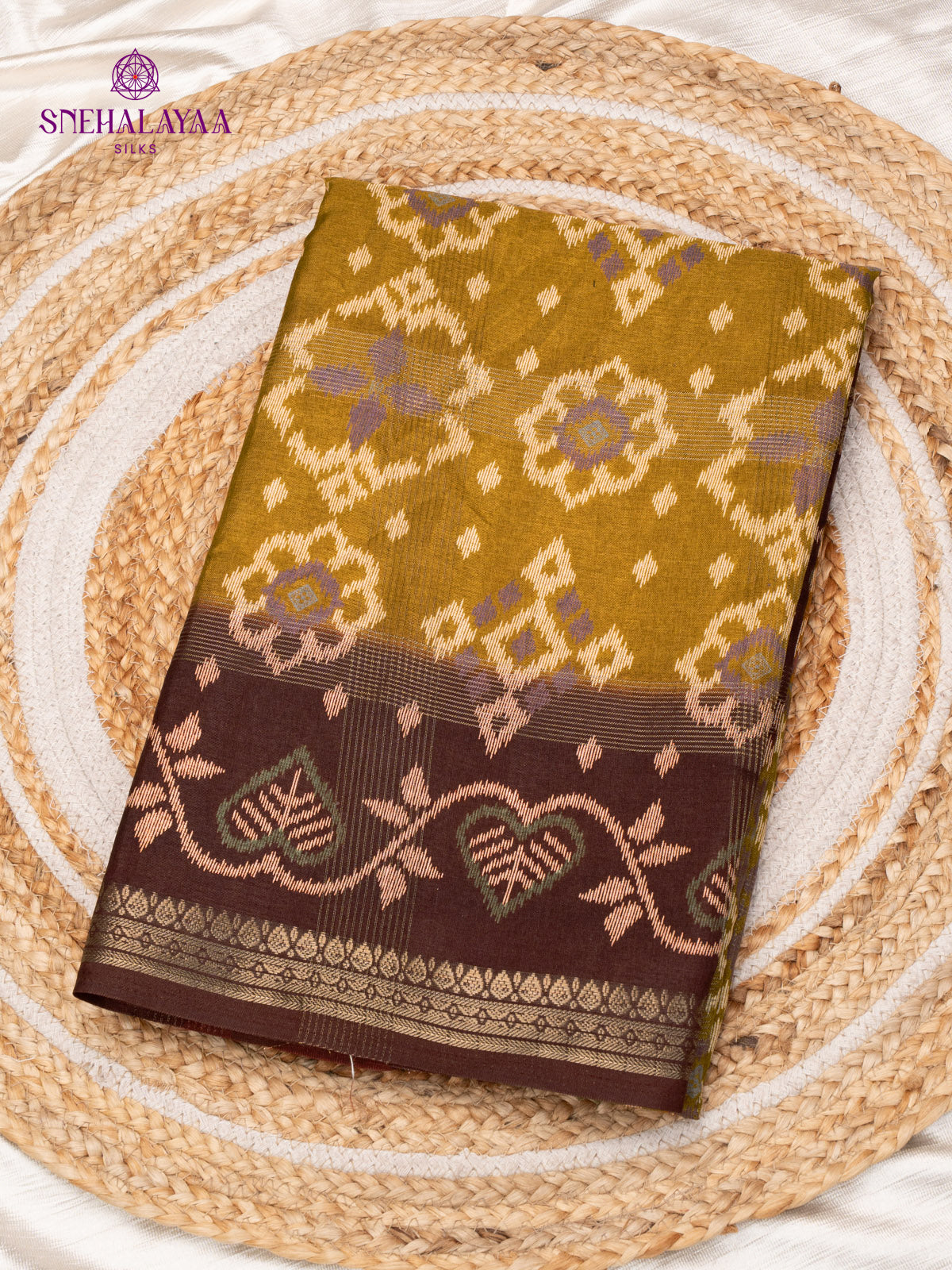 Mustard Dola Silk Saree