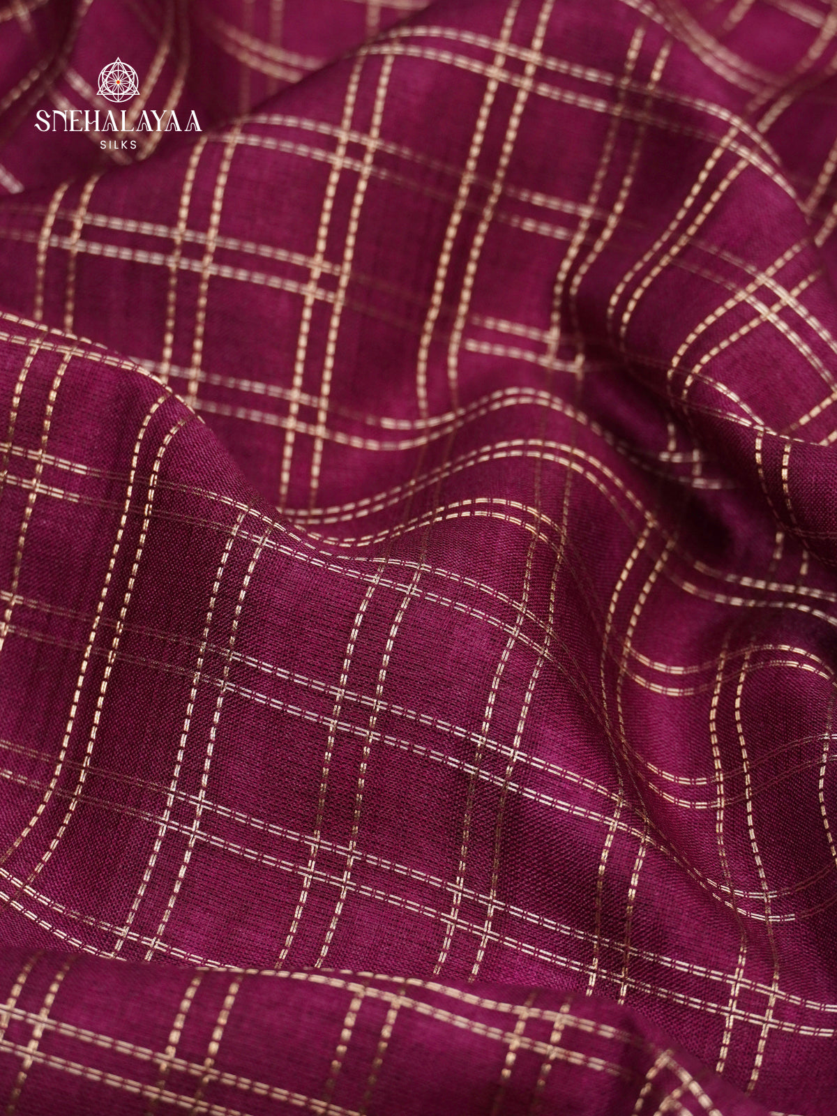 Burgundy Munga Tussar Embroidery Saree