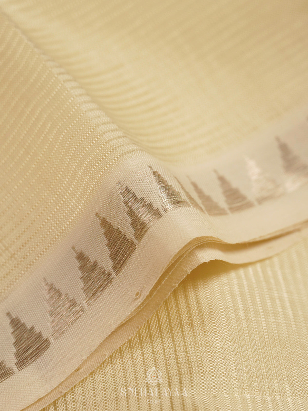 Cream Mangalagiri Silk Cotton Saree