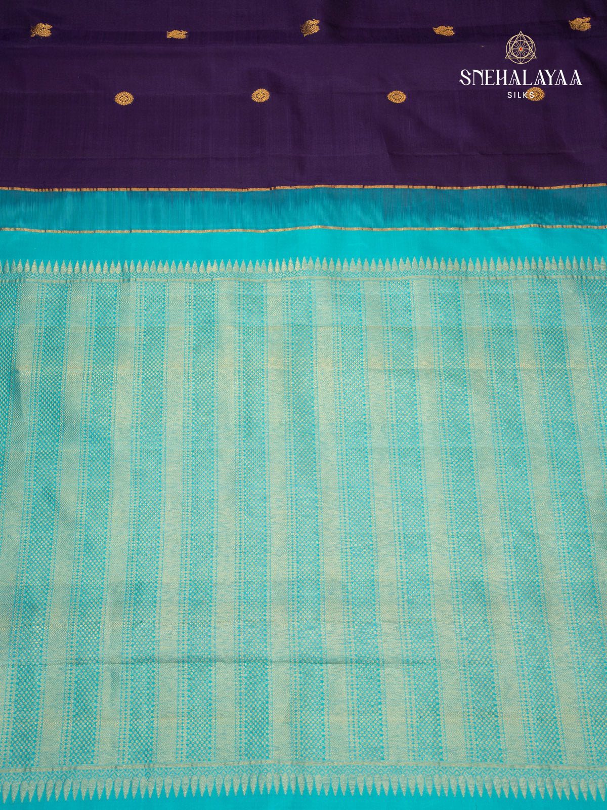 Violet Korvai Kanjivaram Silk Saree