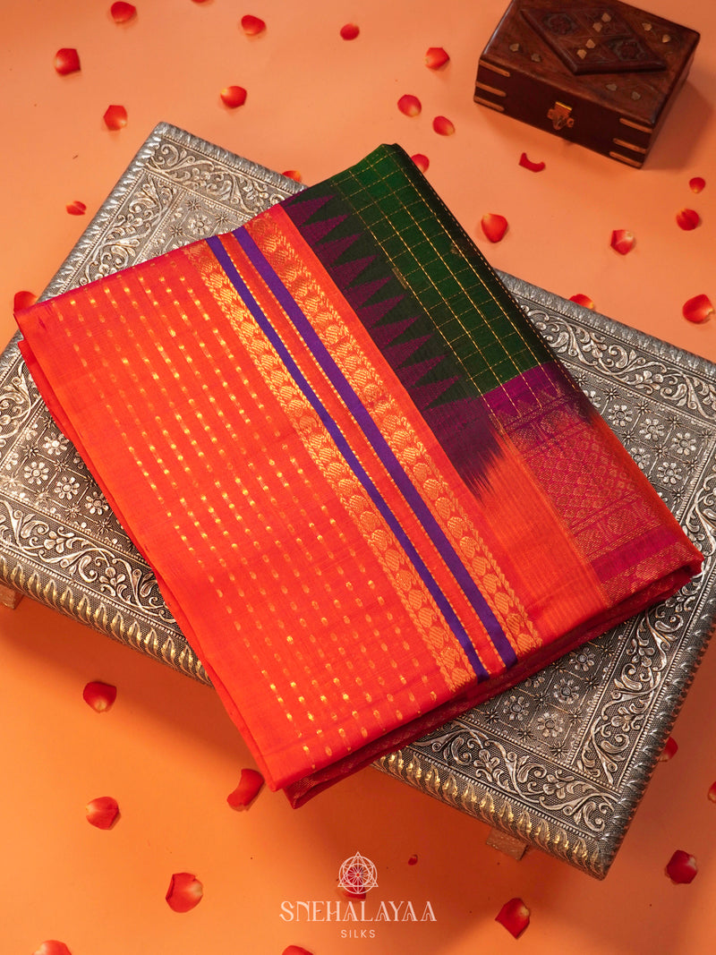 Forest Green Kanchi Silk Cotton Saree