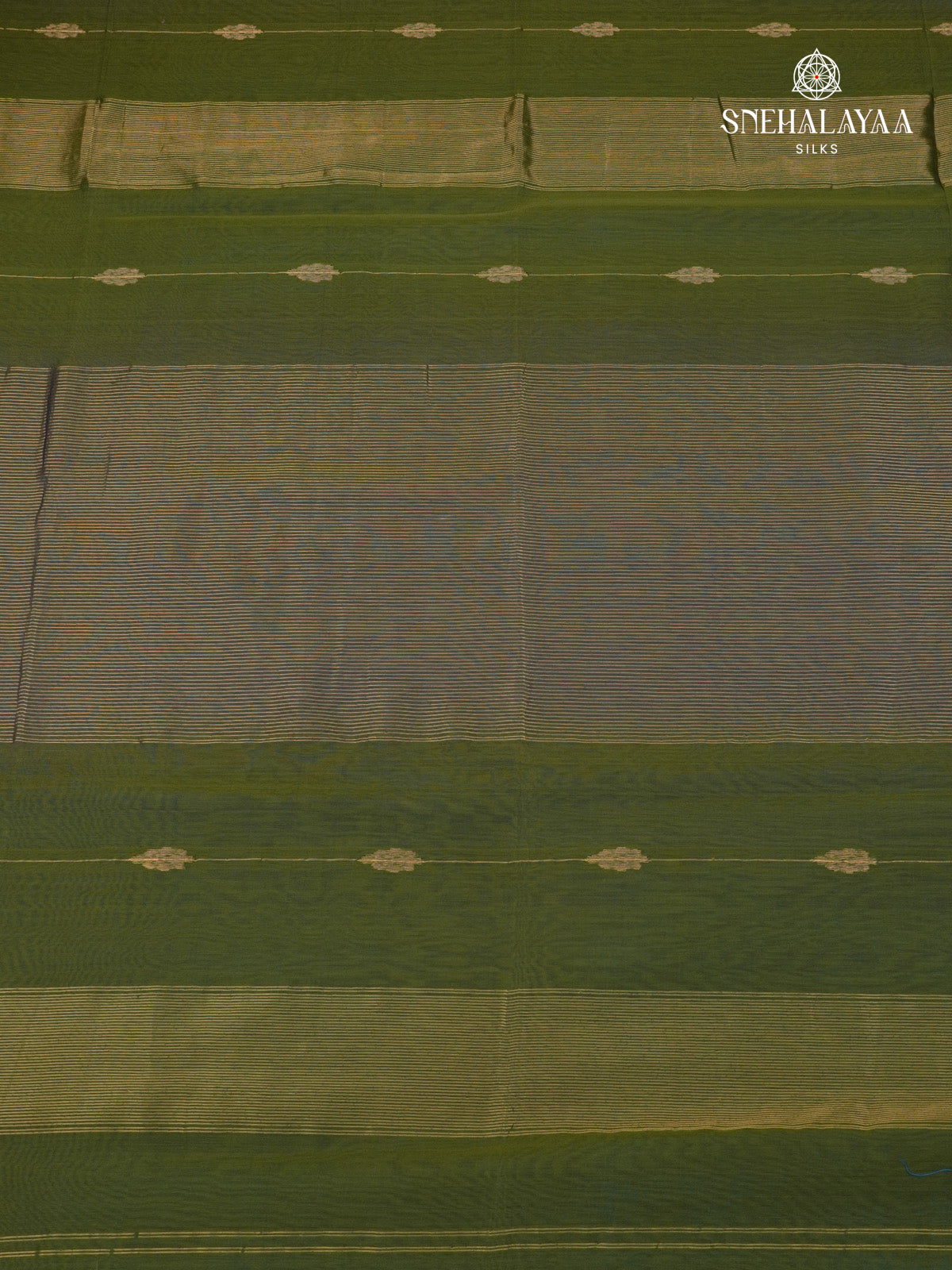 Olive Green Maheshwari Silk Cotton Saree