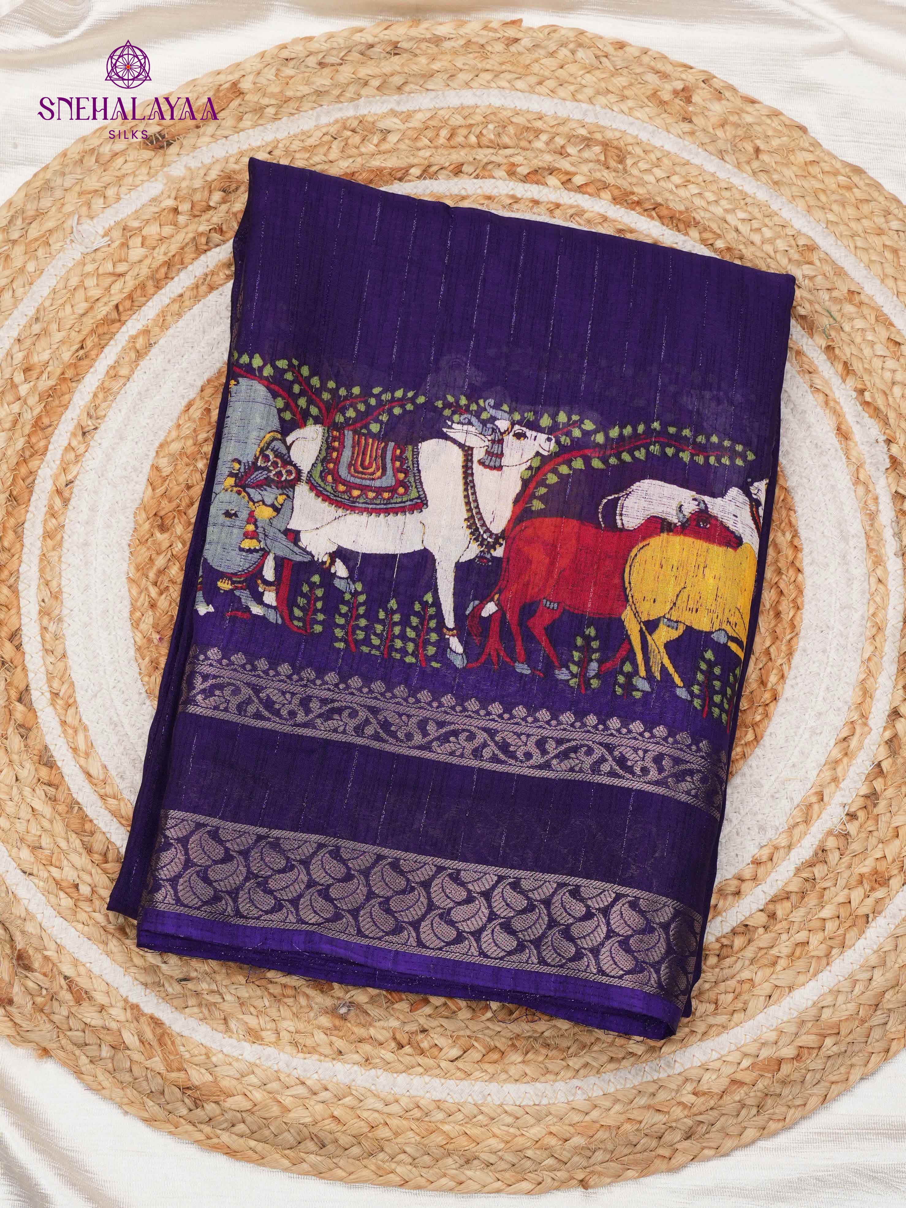 Royal Blue Dola Silk Saree