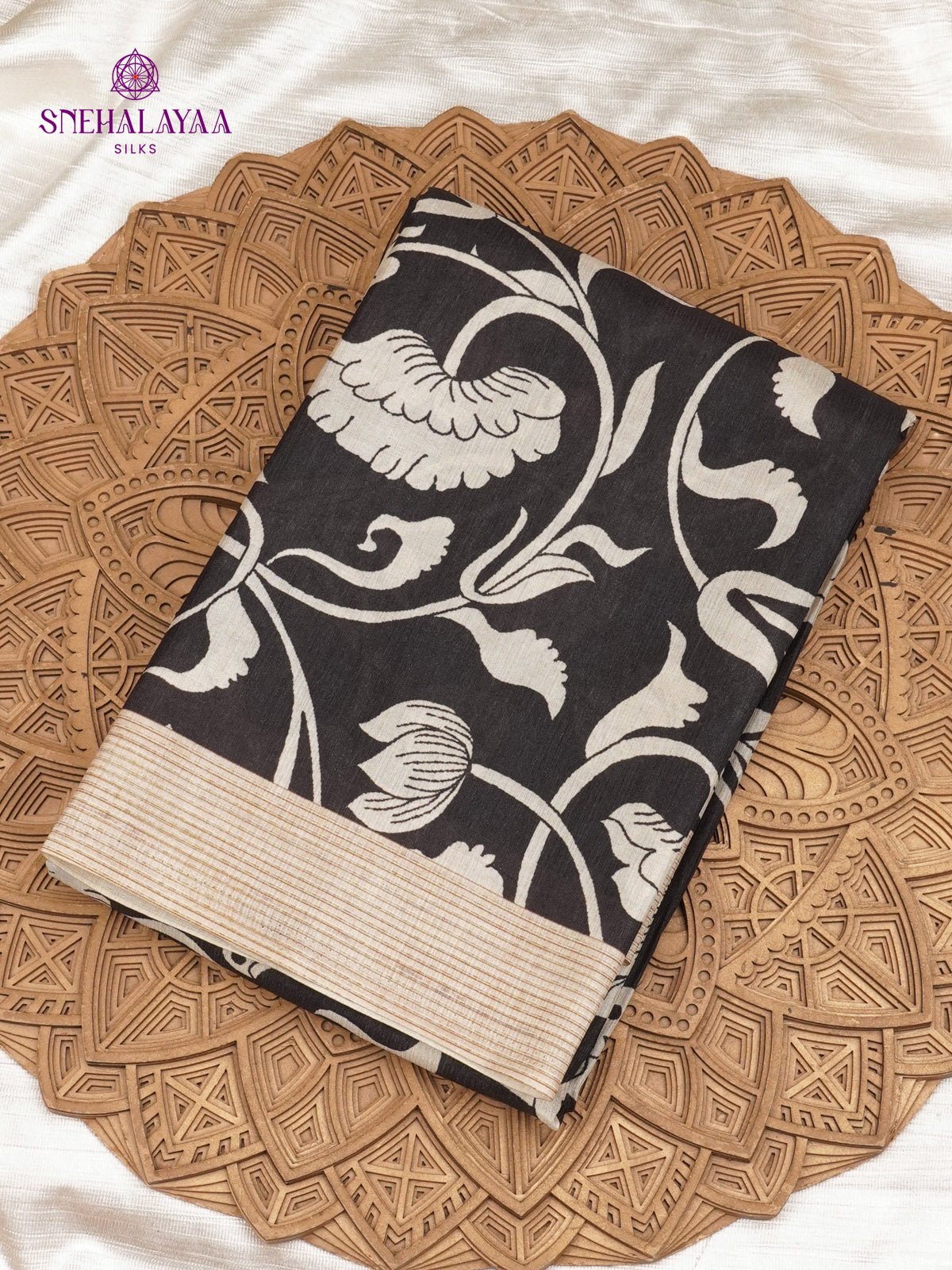 Black Tussar Saree