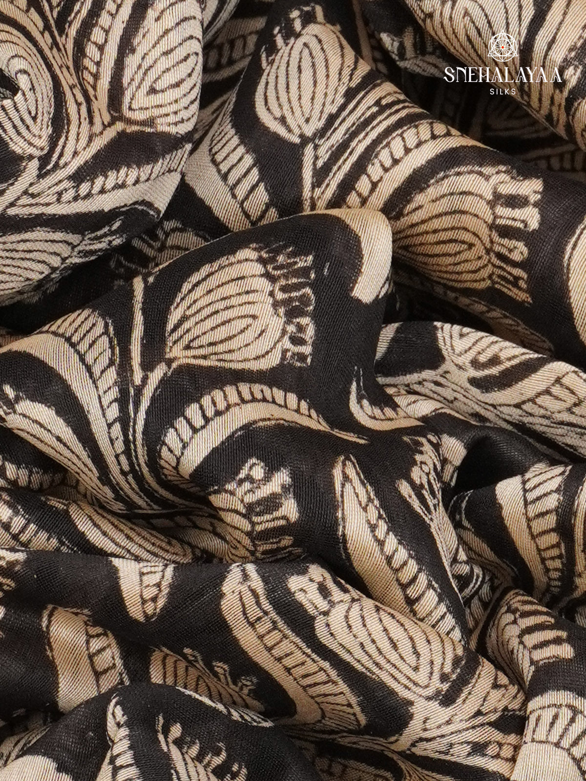 Black Chanderi Saree