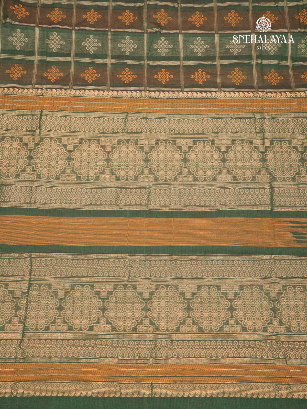 Forest Green Pure Kanchi Cotton Saree