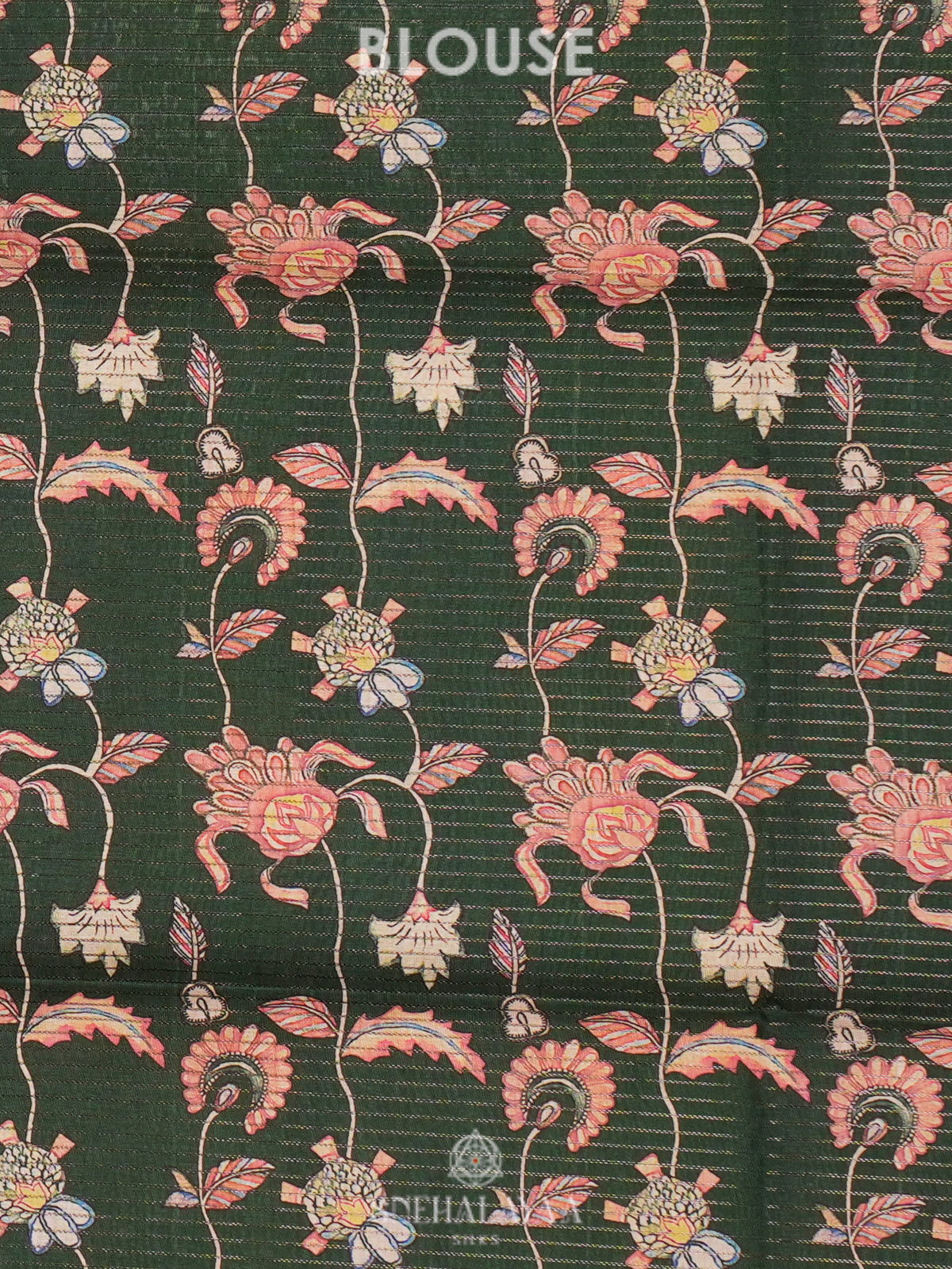 Brown Tussar Saree with Floral Prints