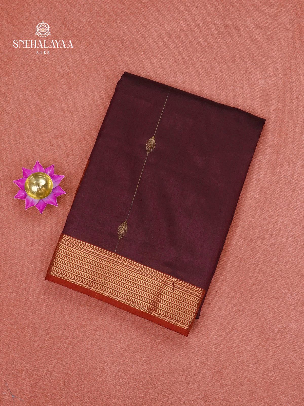 Coffee Brown Maheshwari Mulbary Silk Saree