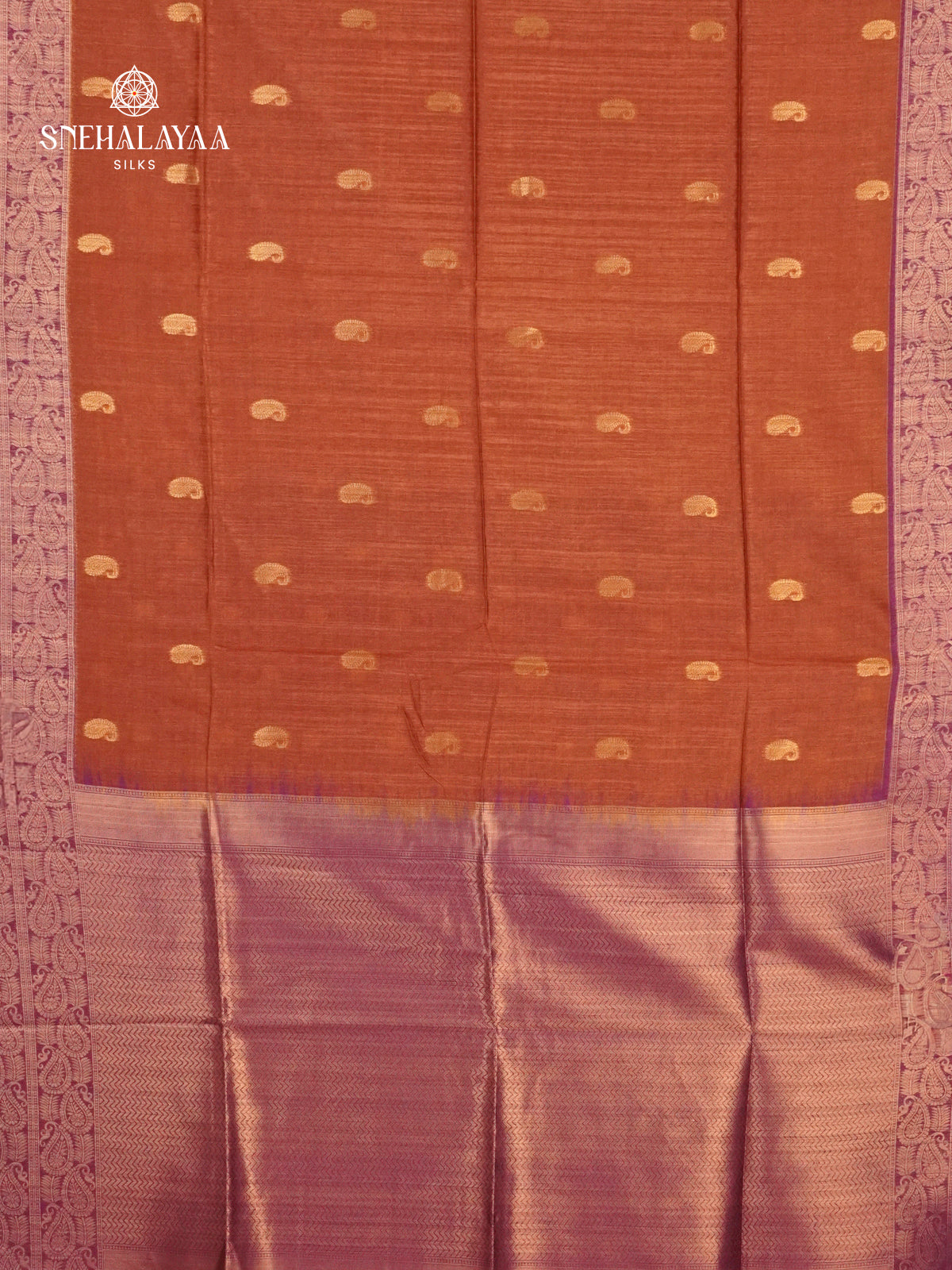 Orange Jute Saree
