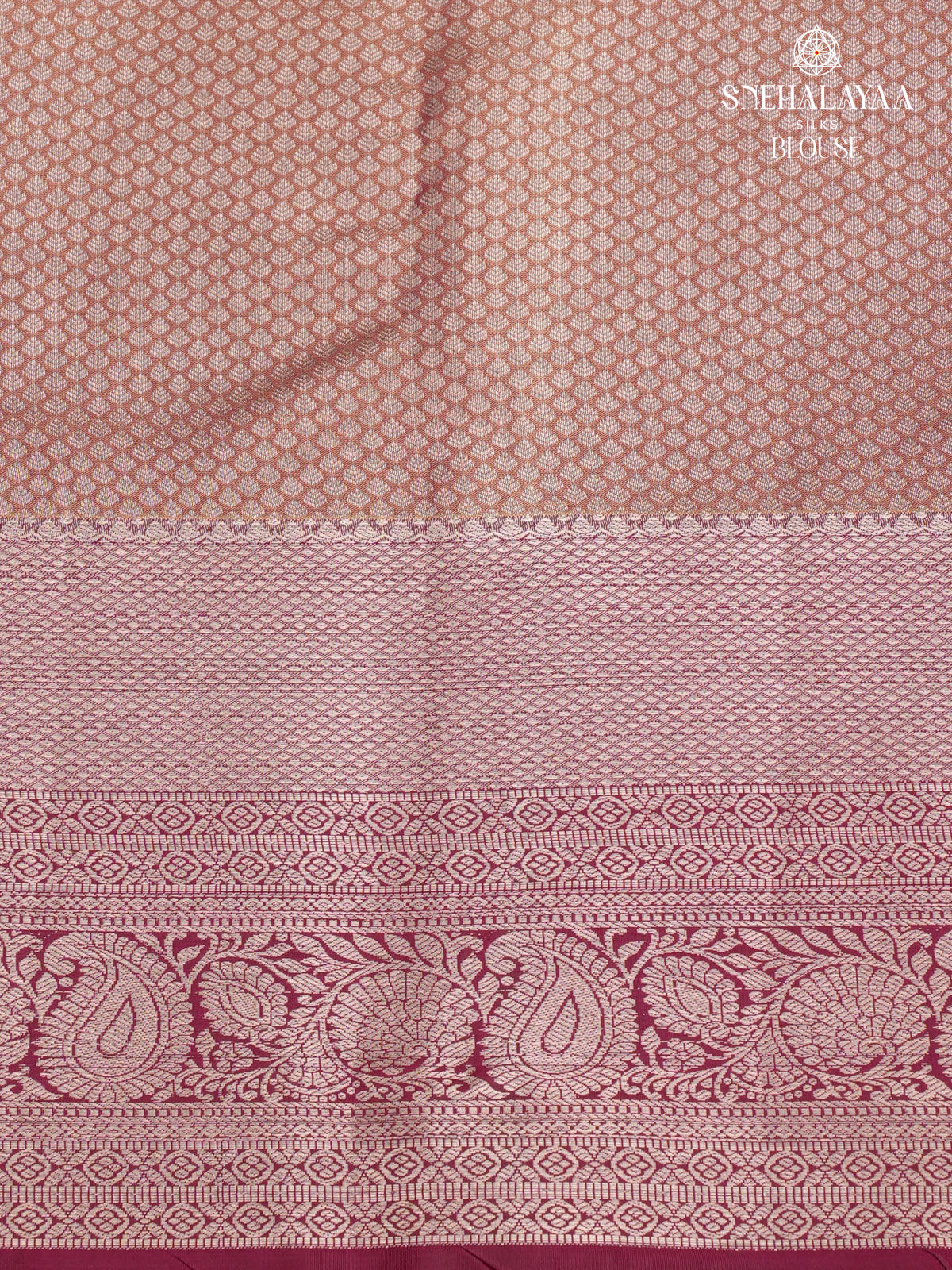 Coral Peach Art Silk Saree