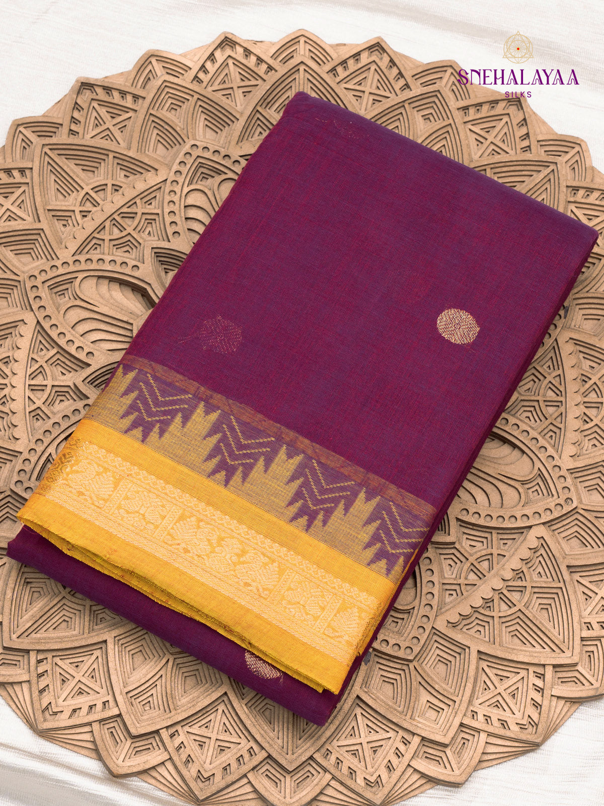 Maroon Kanchi Cotton Saree
